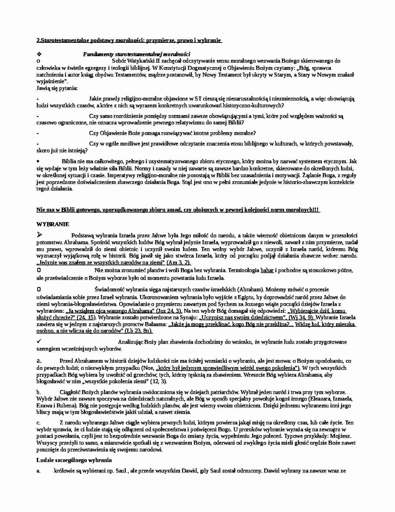 Fundamenty starotestamentalnej moralności - strona 1