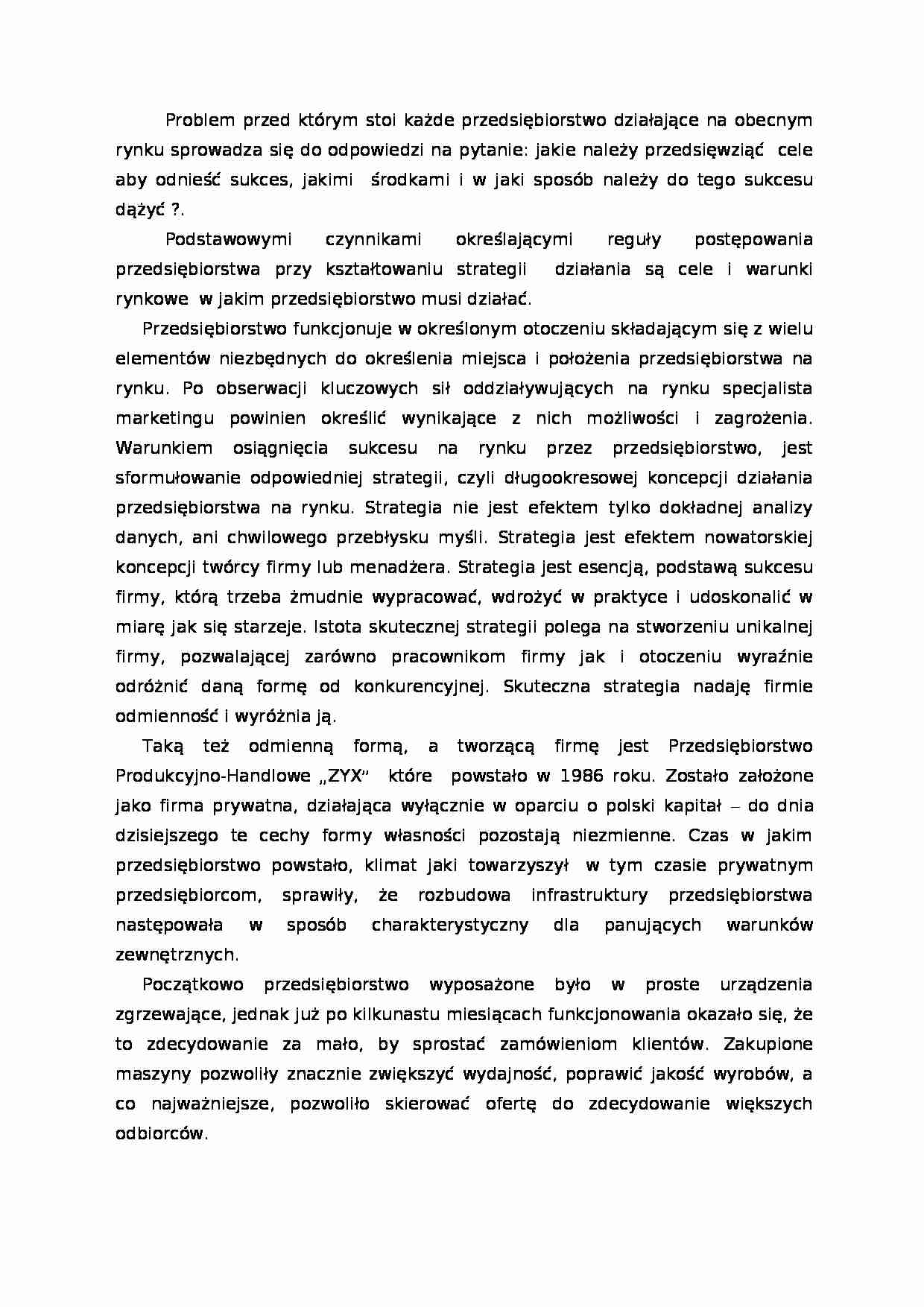 Charakterystyka przedsiębiorstwa - Surowce do produkcji - strona 1