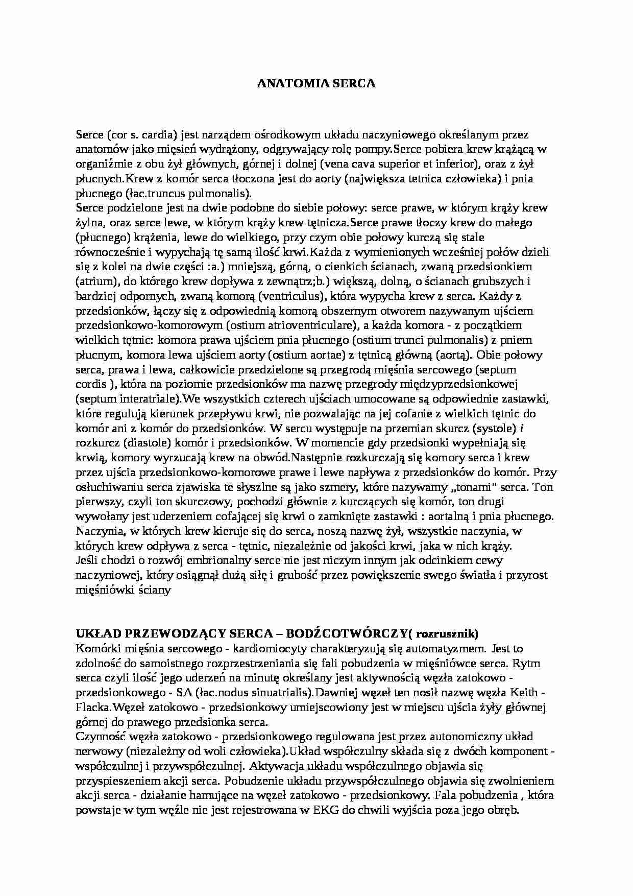 Anatomia serca - strona 1