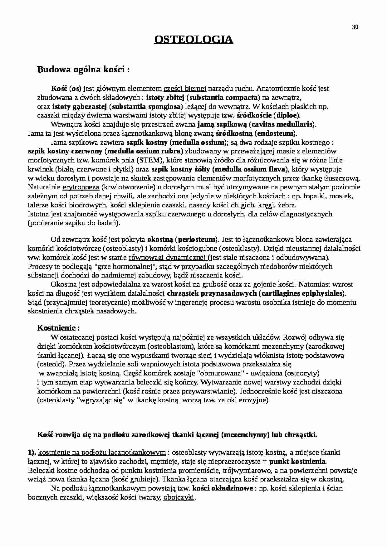 Osteologia-budowa ogólna kości - strona 1