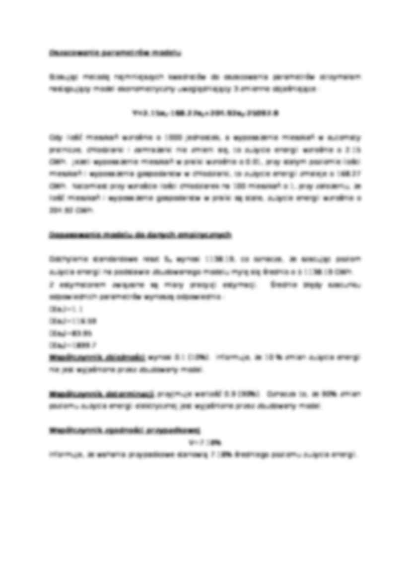 Model ekonometryczny poziomu zużycia energii elektrycznej - strona 3