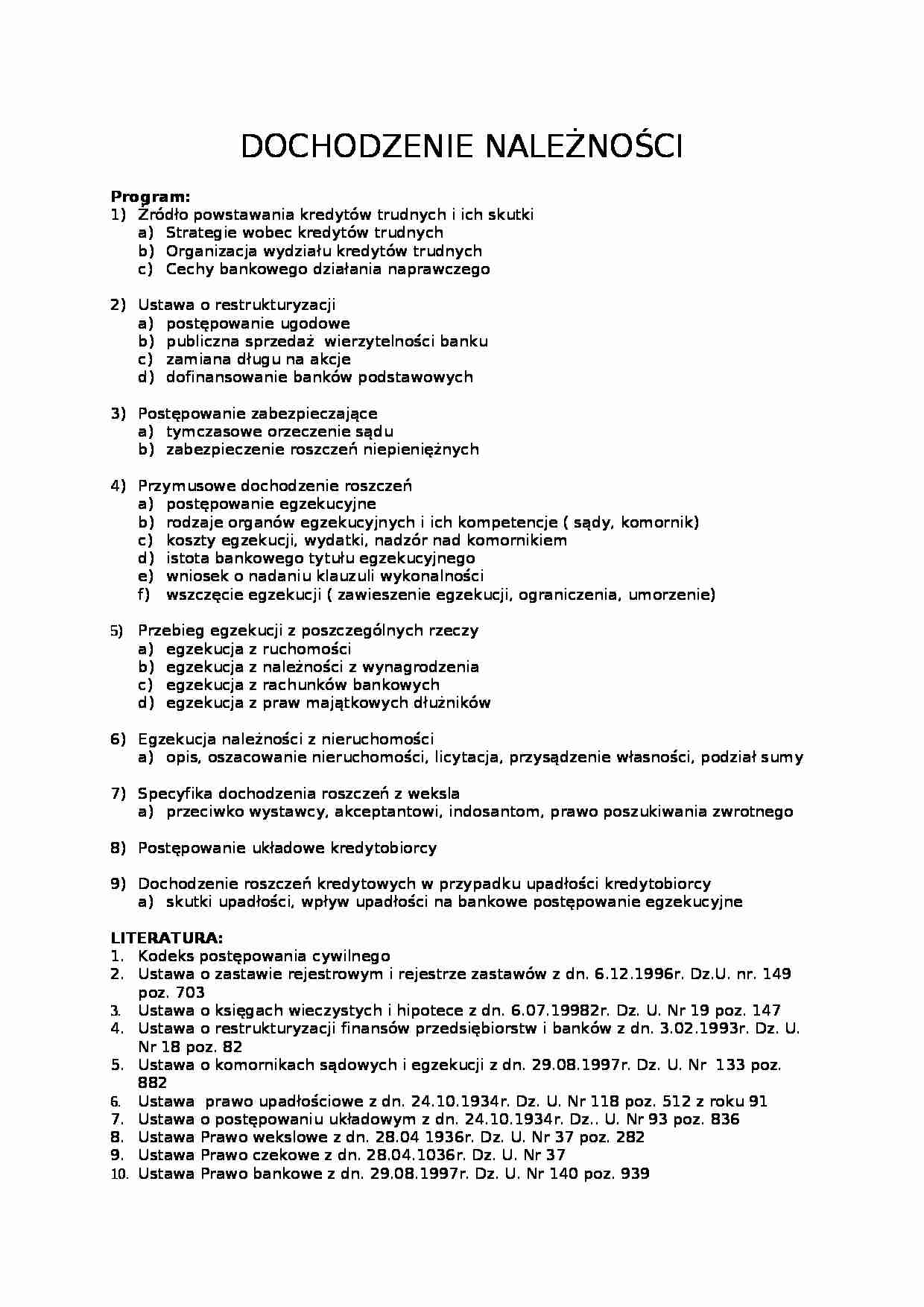 Dochodzenie należności - strona 1