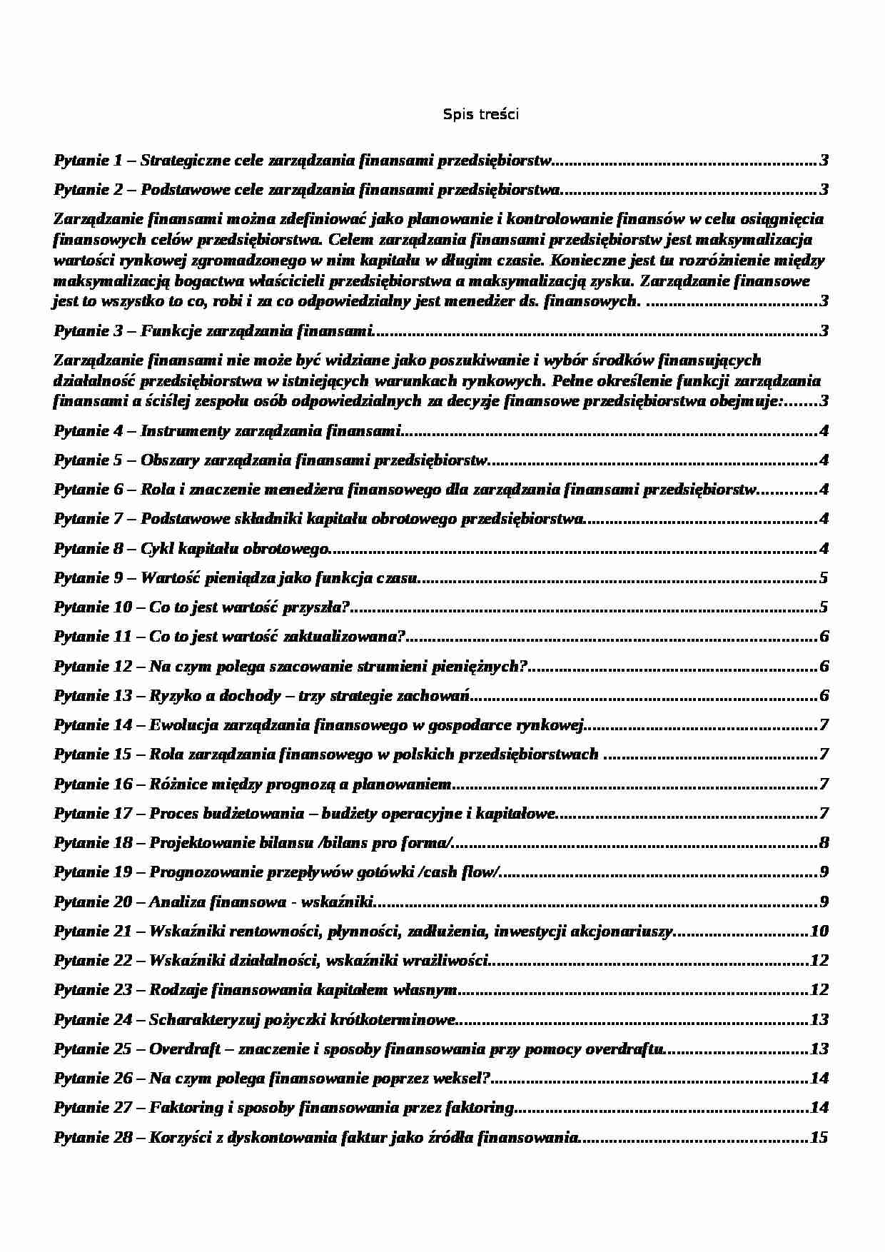 Finanse przedsiębiorstw - cele zarządzania finansami przedsiębiorstw - strona 1