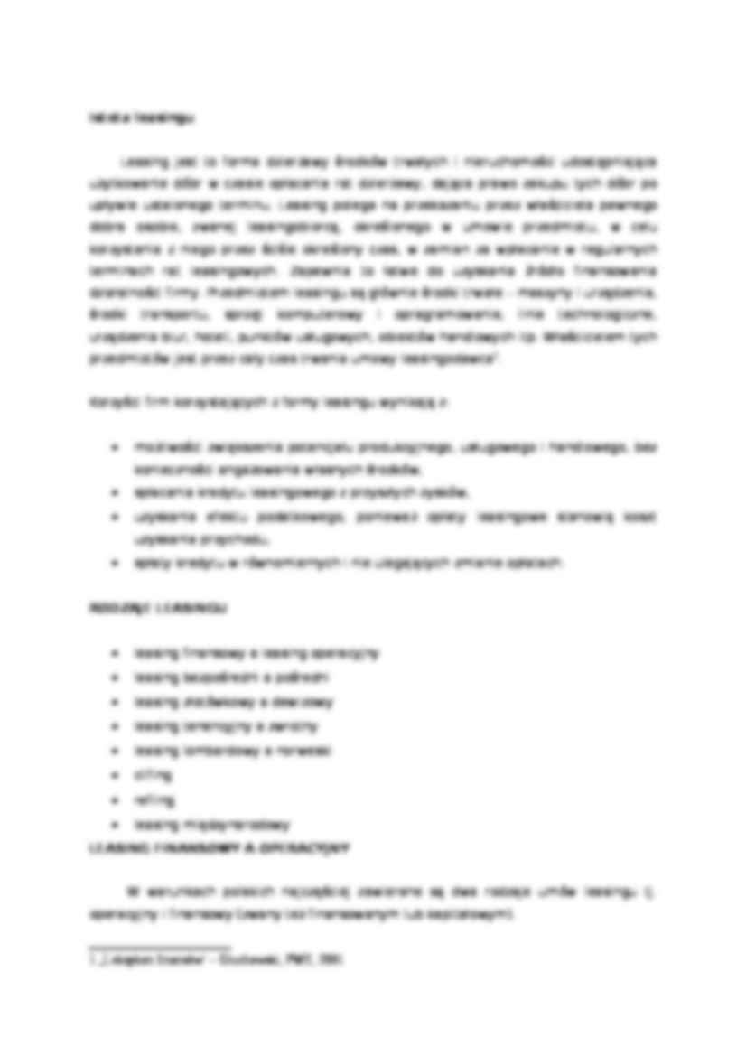 Leasing - istota i rodzaje - Clifing - strona 2