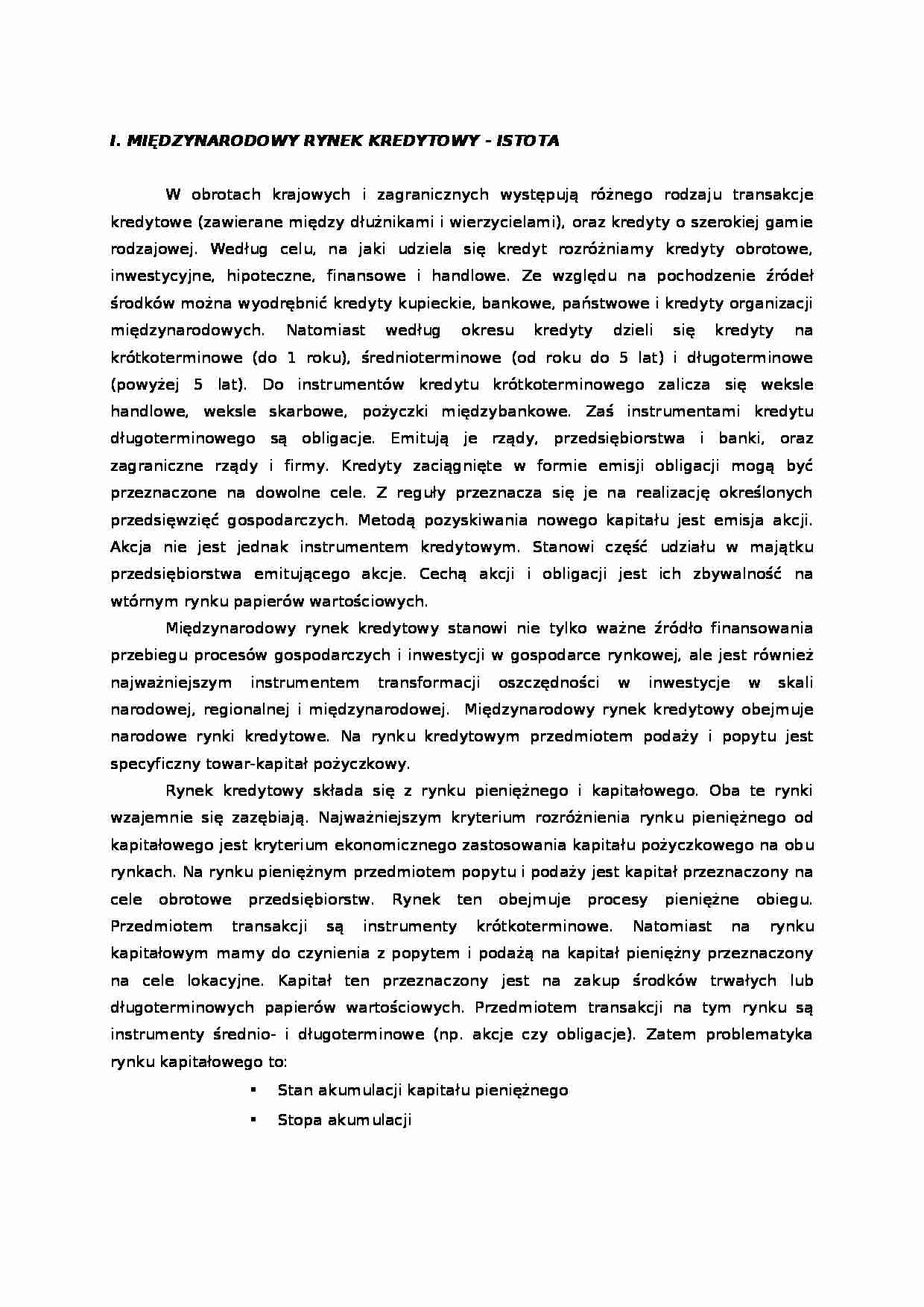 Międzynarodowe rynki kapitałowe  - strona 1