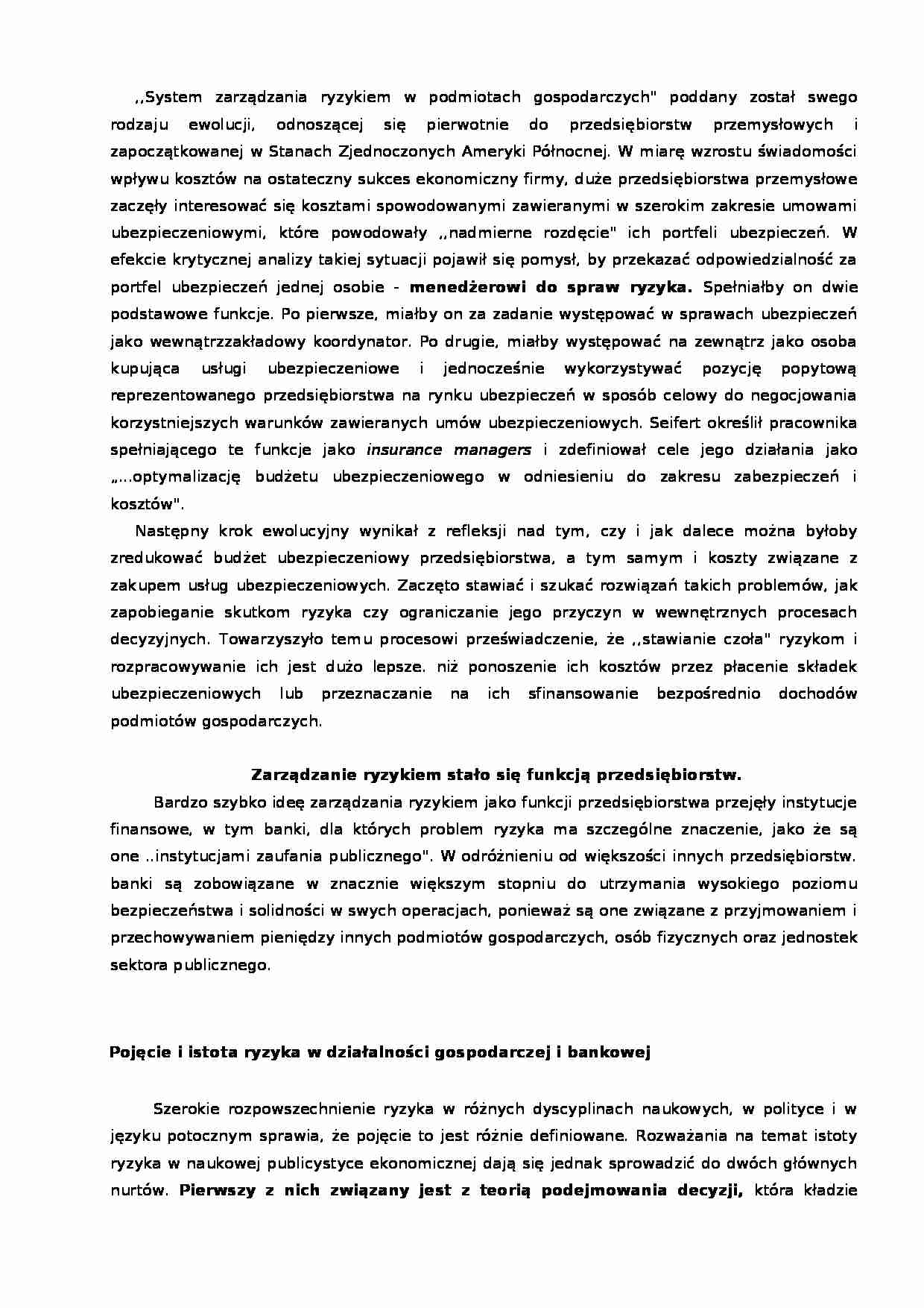 Ryzyko działalności  w działalności przedsiębiorstw - strona 1