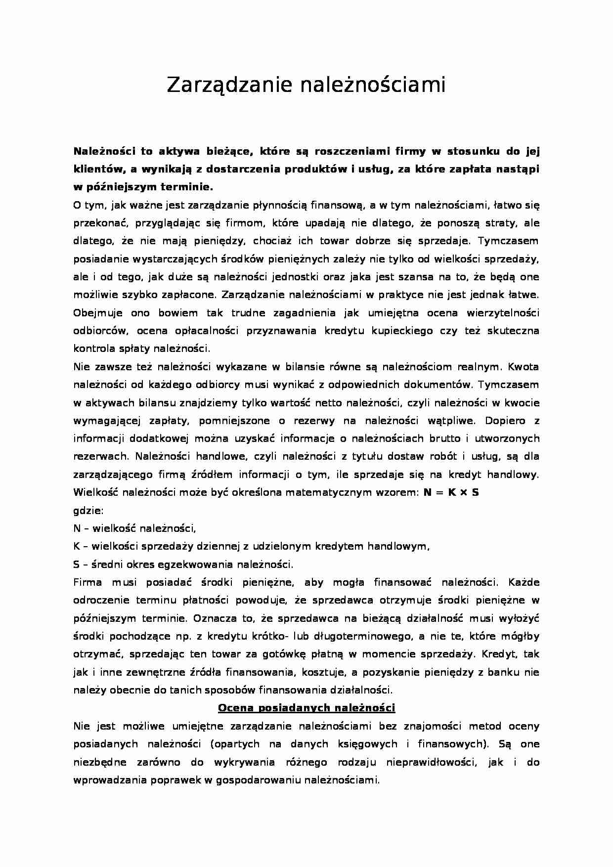Zarządzanie należnościami - strona 1