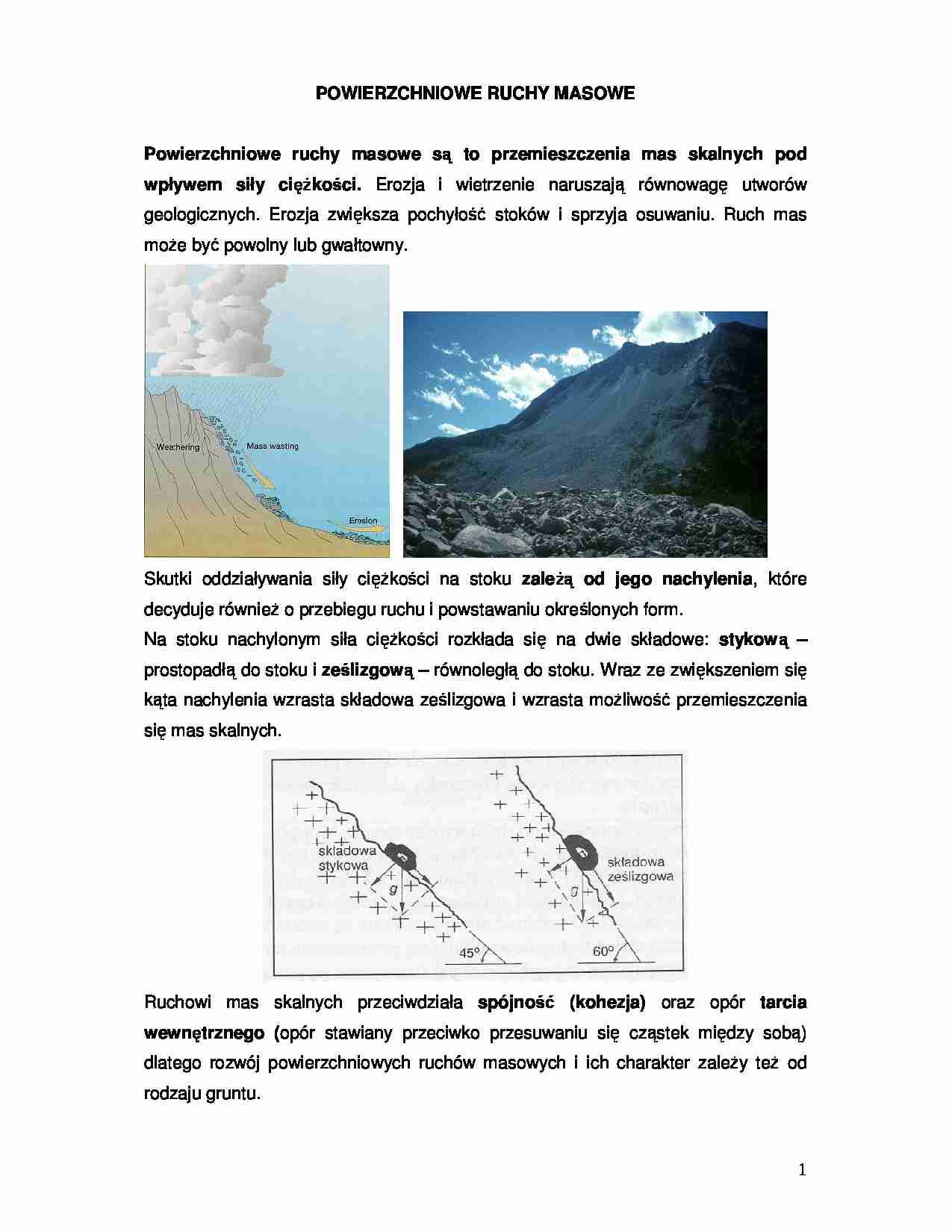 Powieszchniowe ruchy masowe. - strona 1