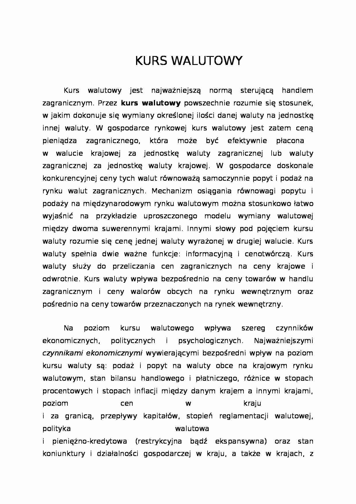 Kurs walutowy - rodzaje - strona 1