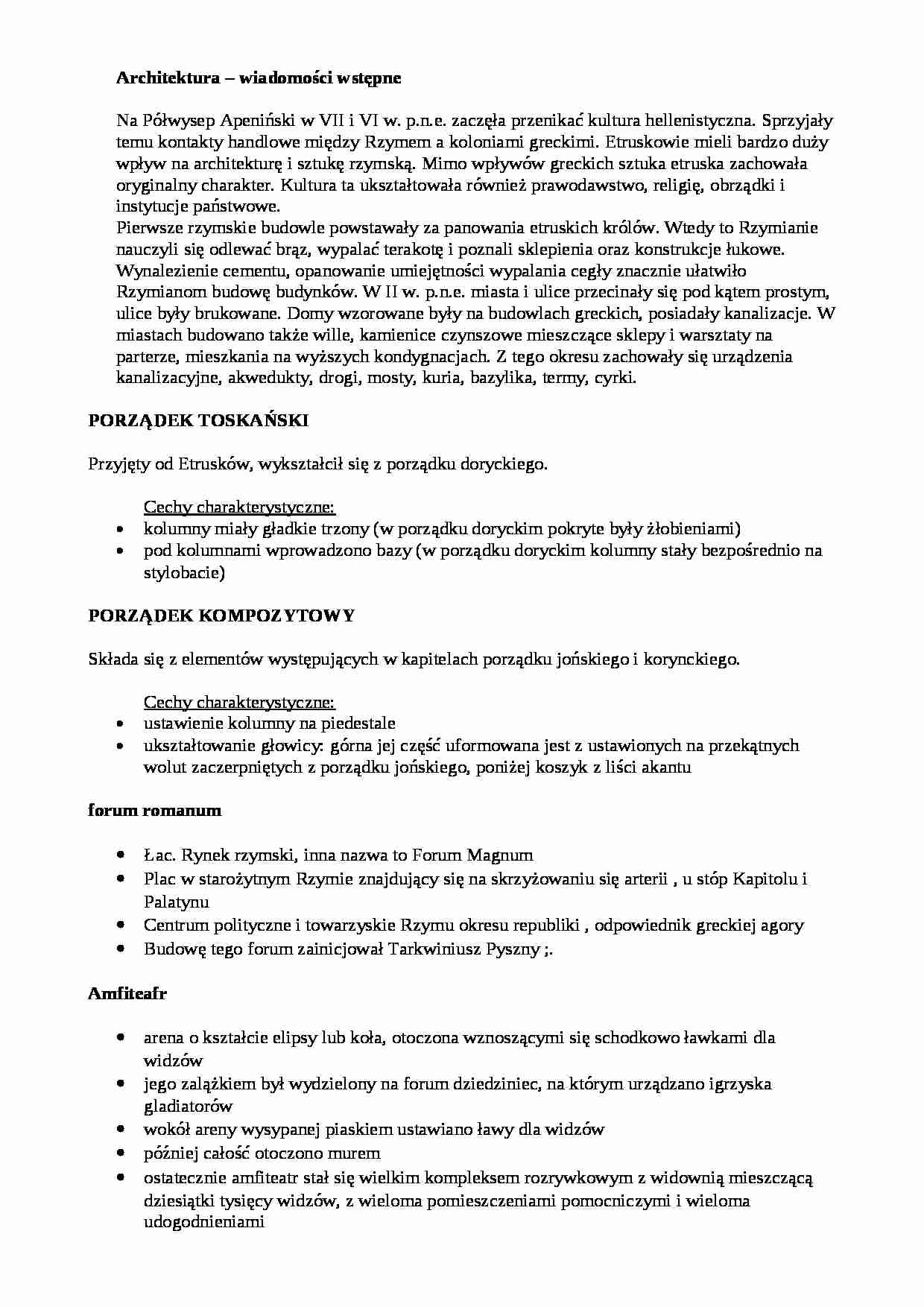 BUDOWNICTWO RZYMSKIE - strona 1