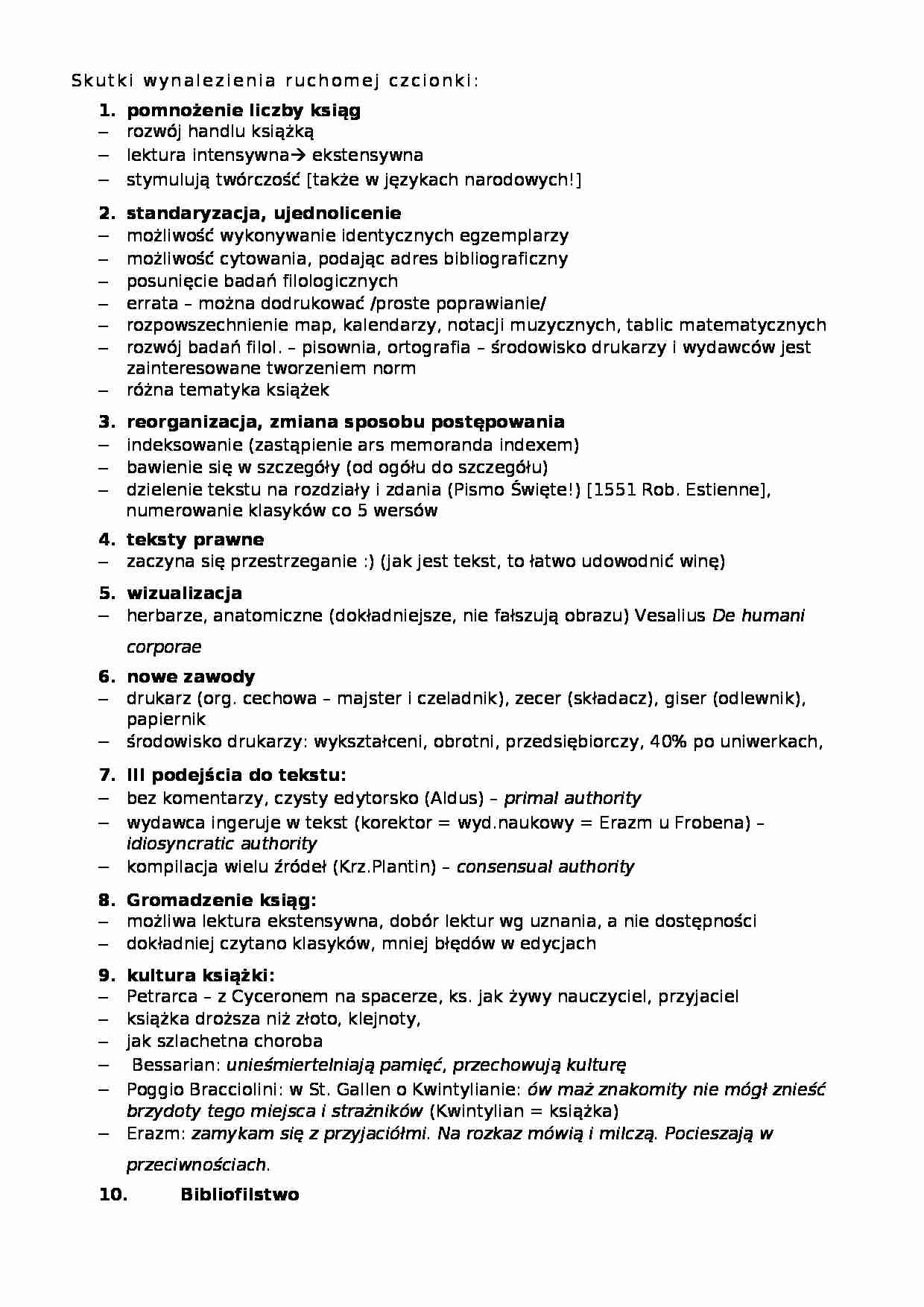 Skutki wynalezienia ruchomej czcionki - strona 1