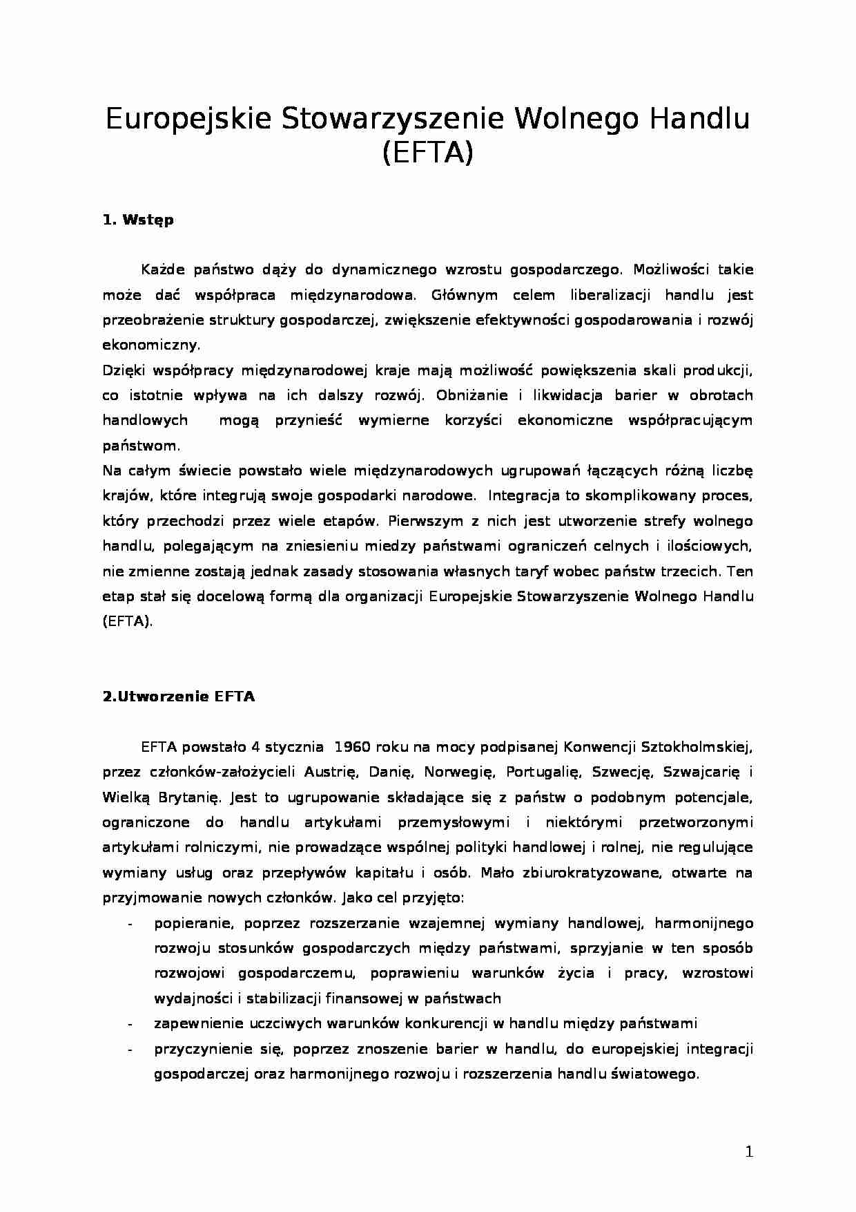 Europejskie Stowarzyszenie Wolnego Handlu - strona 1