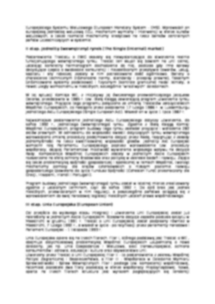 Etapy integracji europejskiej - Jednolity (wewnętrzny) rynek  - strona 2