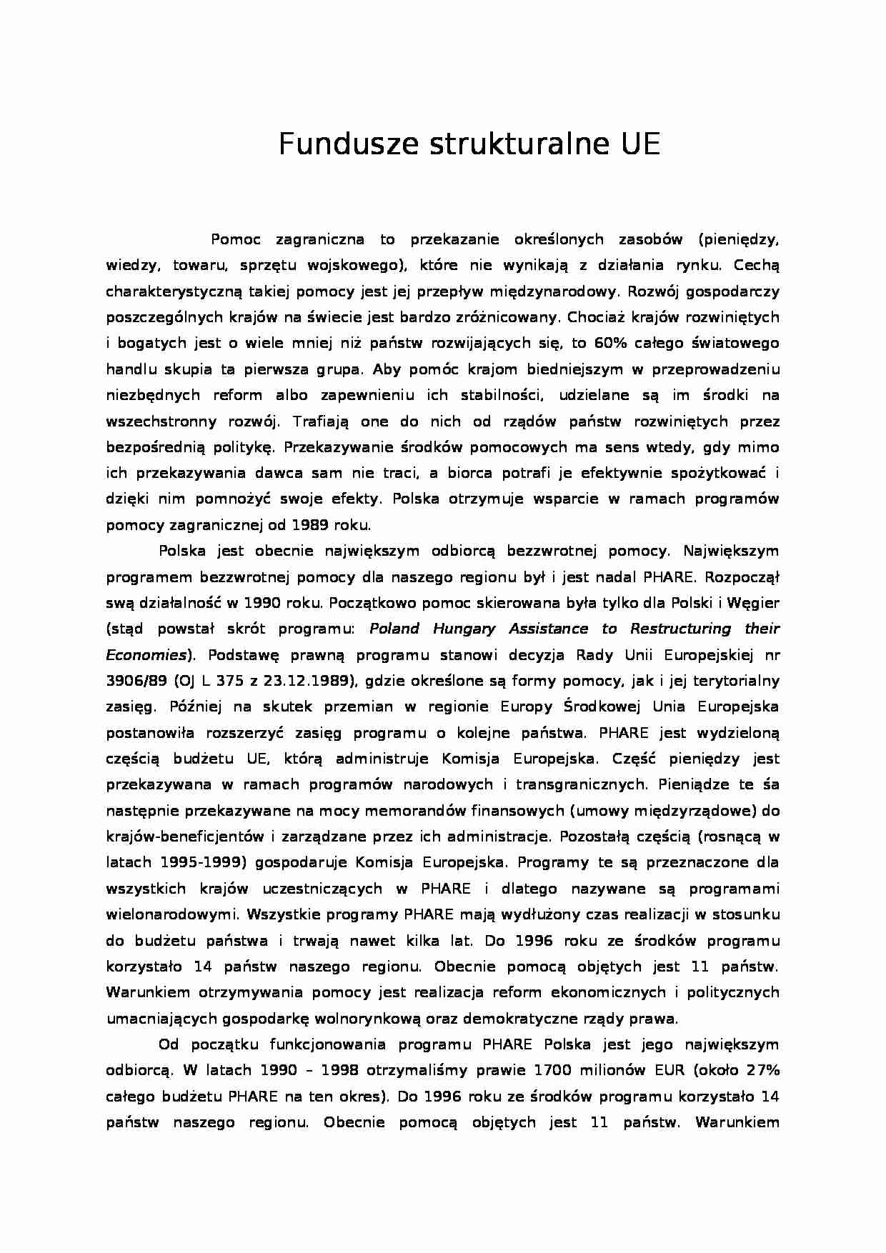 Fundusze strukturalne UE - Rada Europejska - strona 1