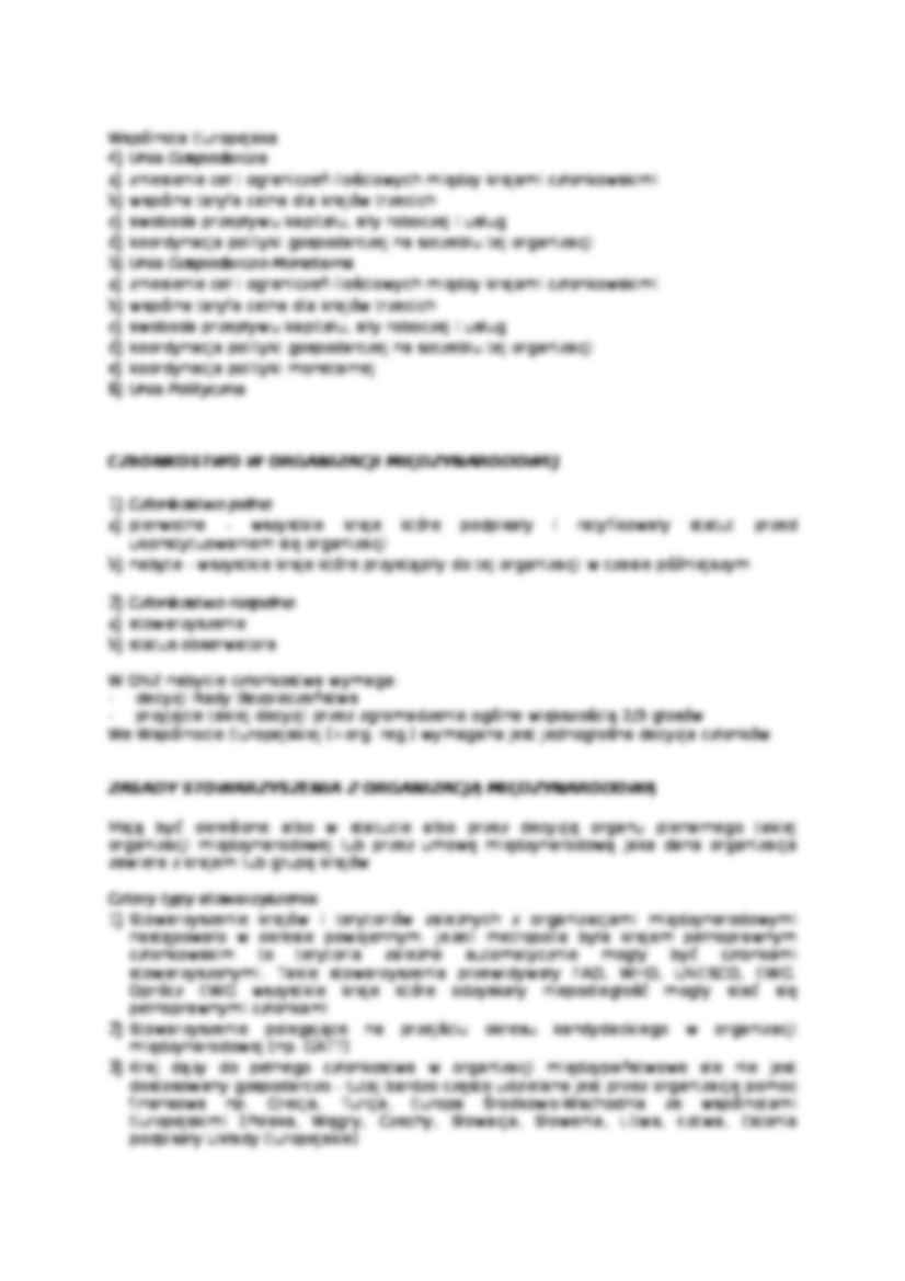 Międzynarodowe organizacje gospodarcze - Statut - strona 3