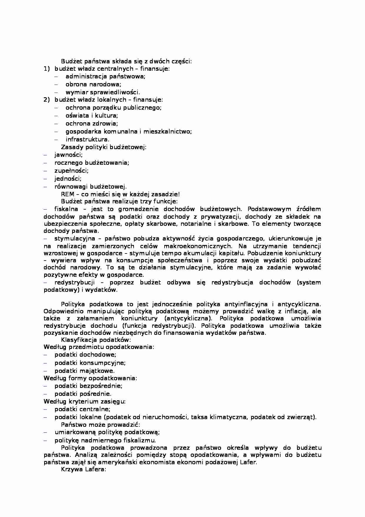 Budżet państwa - podstawowe informacje  - strona 1