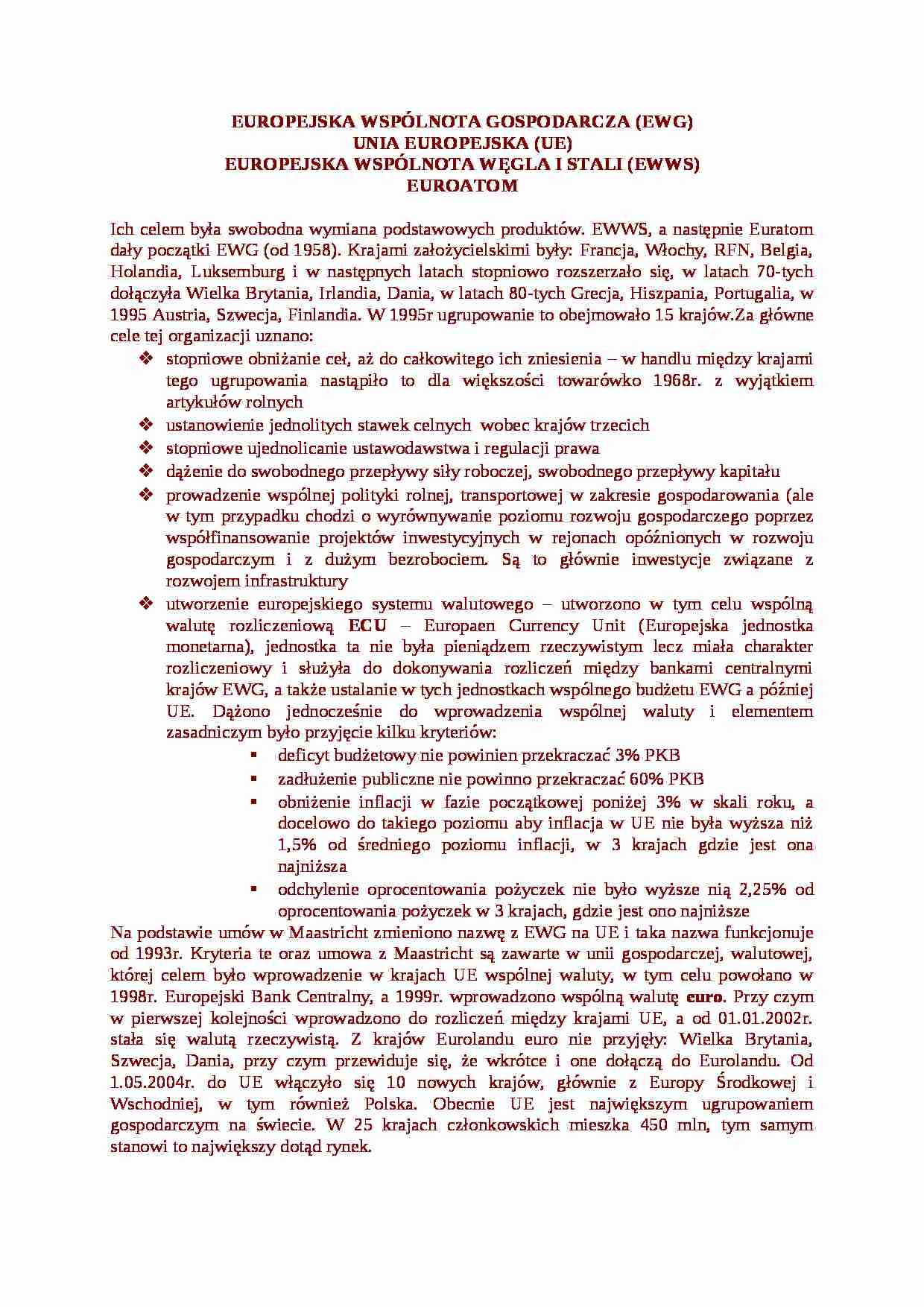 Europejska Wspólnota Gospodarcza  - strona 1