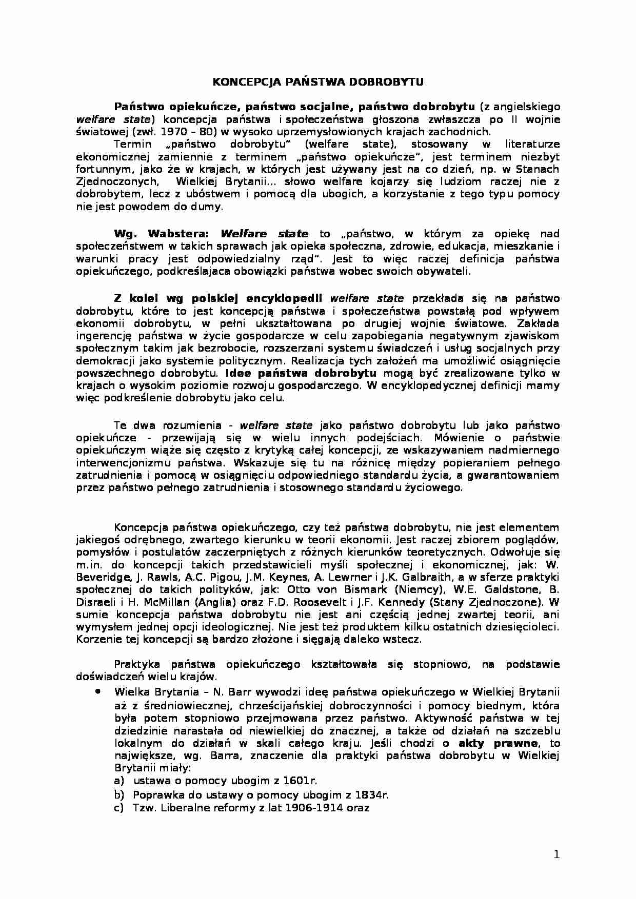 Koncepcja państwa dobrobytu - New Deal - strona 1