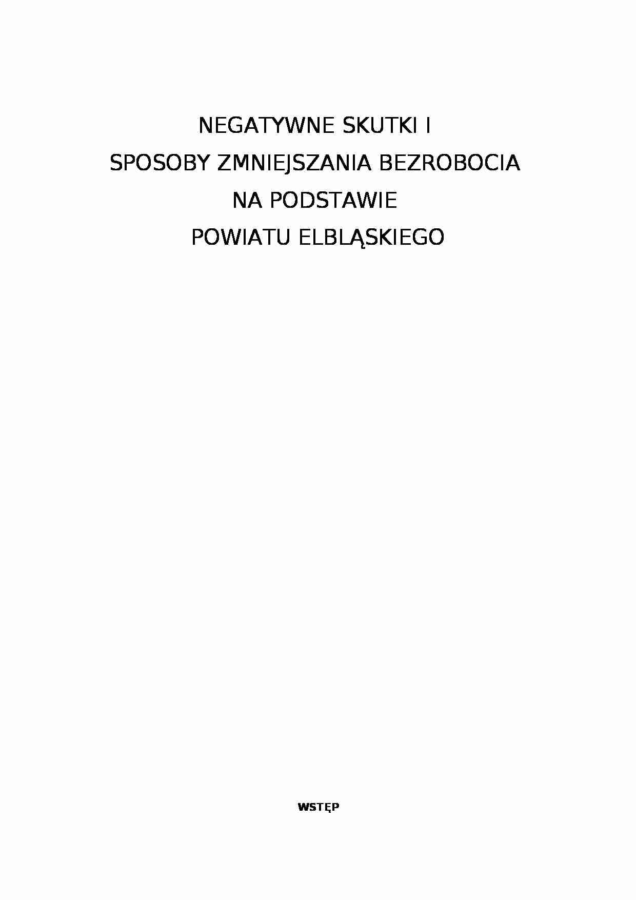 Negatywne skutki i sposoby zwalczania bezrobocia - rozmiar i struktura - strona 1
