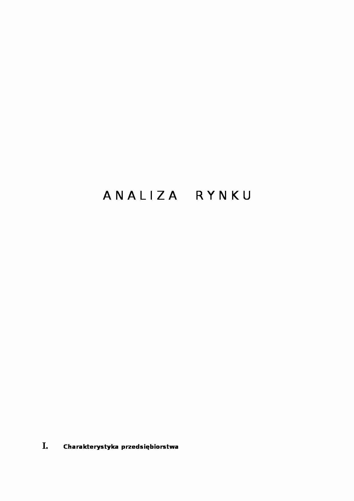 Analiza rynku - przedsiębiorstwo Thompson - strona 1