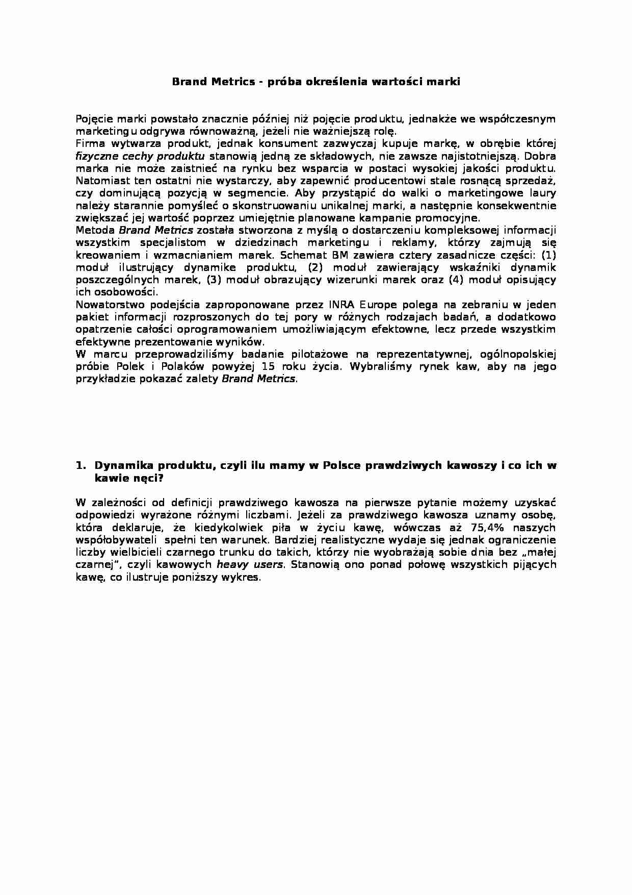 Brand Metrics - próba określenia wartości marki - pojęcie marki - strona 1