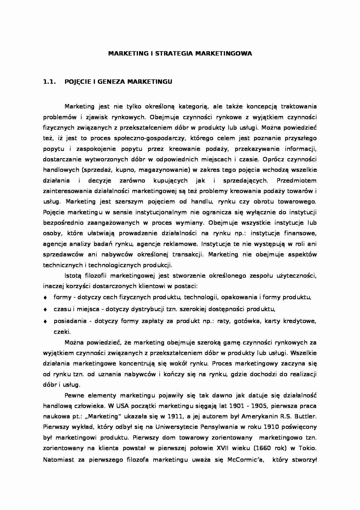 Marketing i strategia marketingowa - strona 1