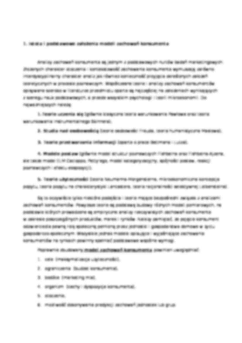 Modele zachowań konsumenta - strona 2
