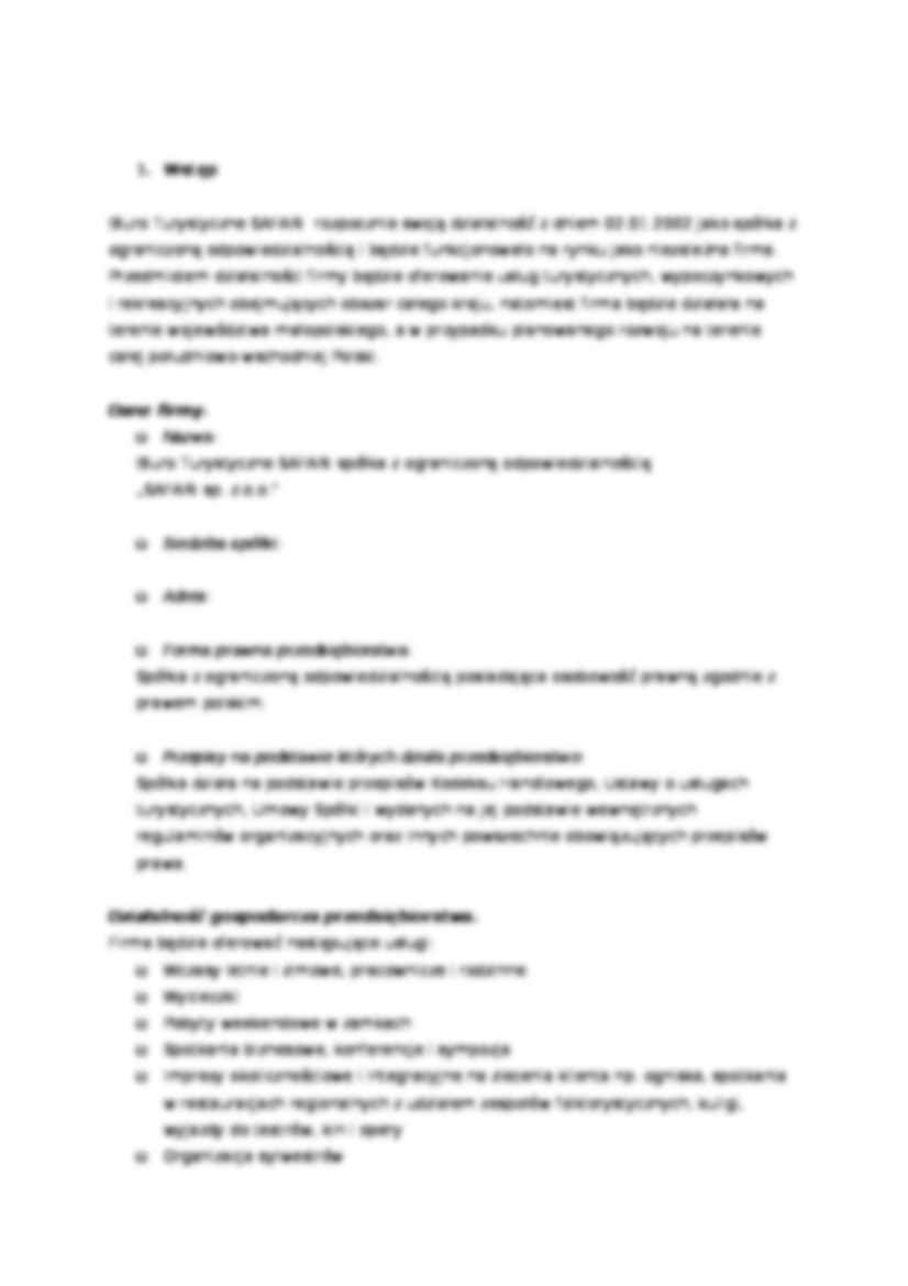 Plan marketingowy - biuro turystyczne  - strona 3