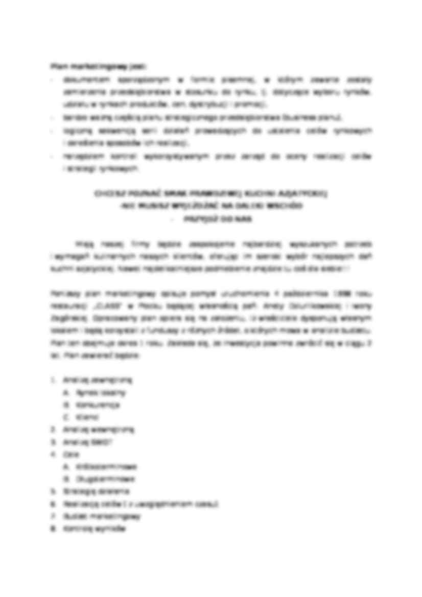 Plan marketingowy - restauracja - strona 2