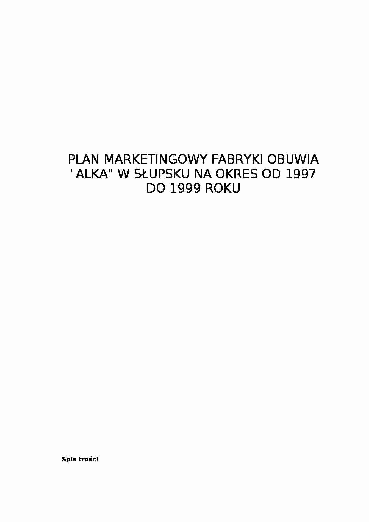 Plan marketingowy  - fabryka obuwia  - strona 1