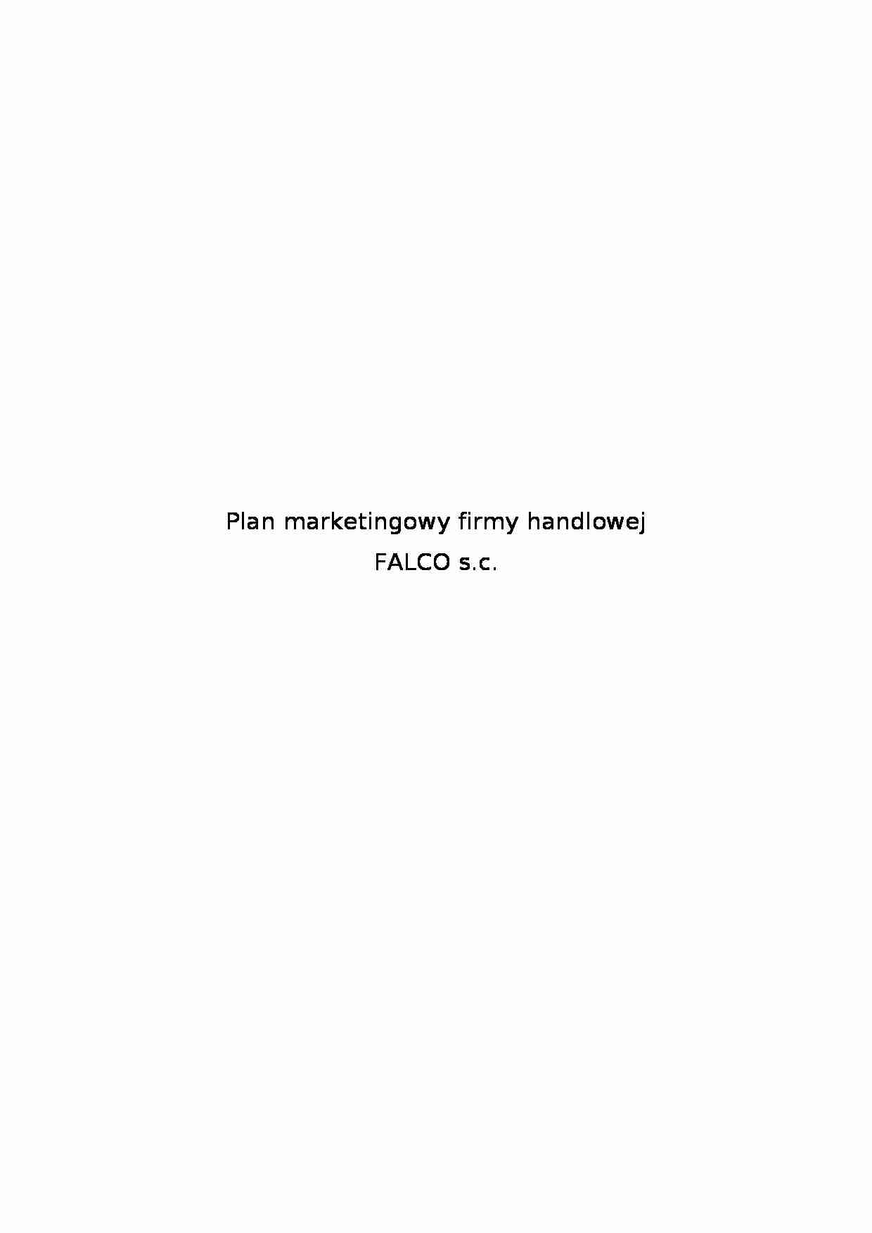 Plan marketingowy firmy handlowej  - strona 1