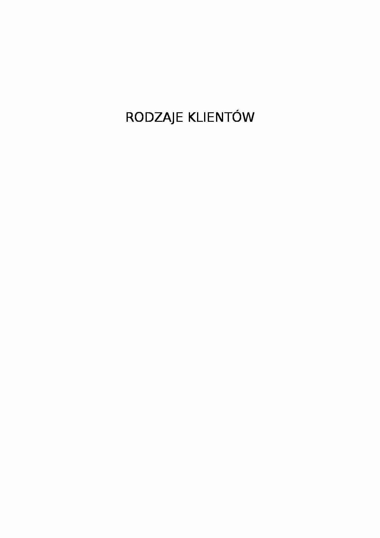 Rodzaje klientów - strona 1