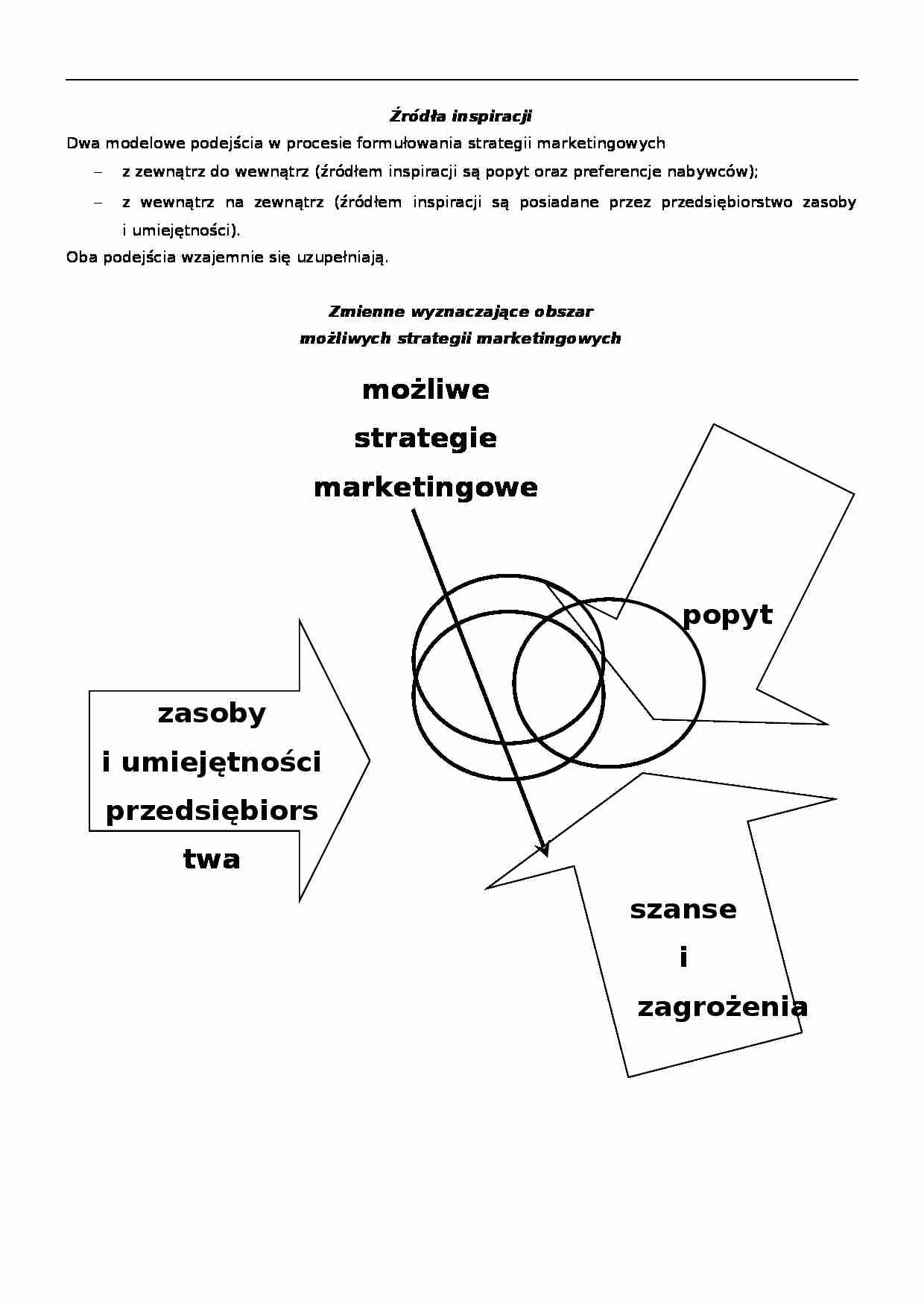 Strategia marketingowa - opracowanie  - strona 1
