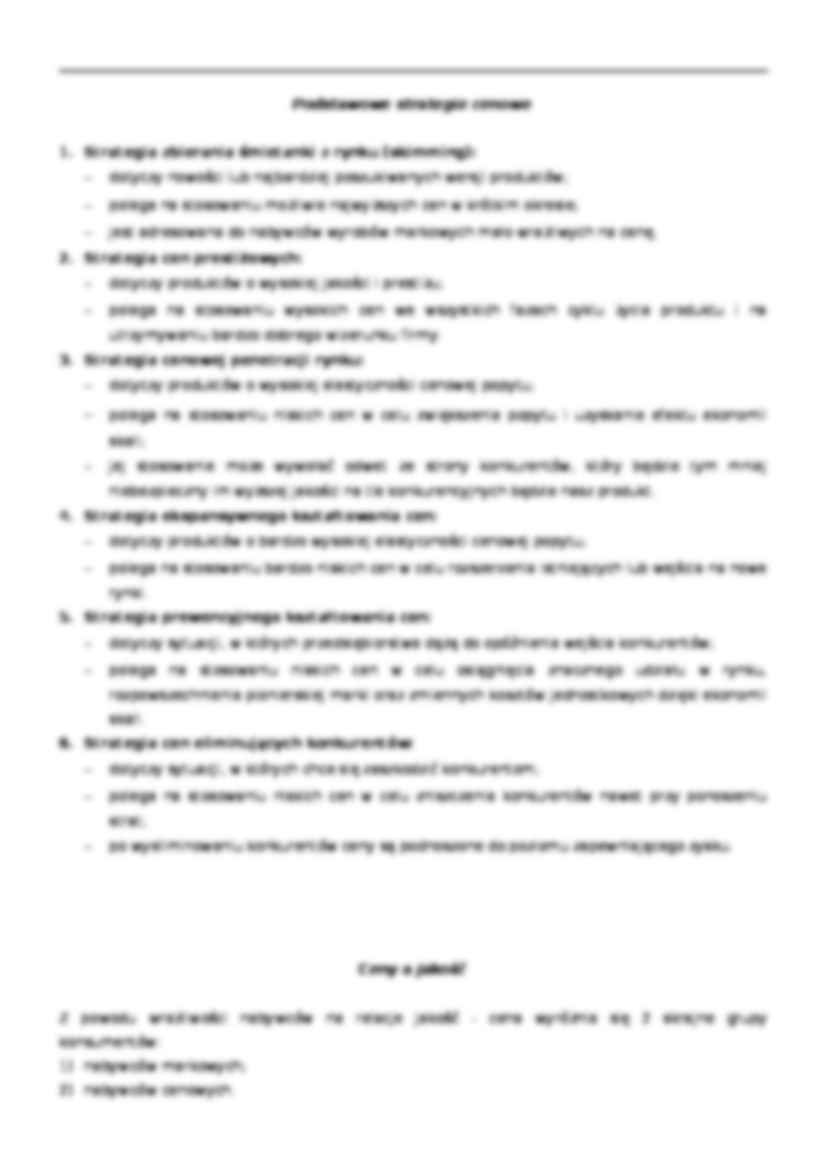Strategie cenowe - orientacje cenowe - strona 3
