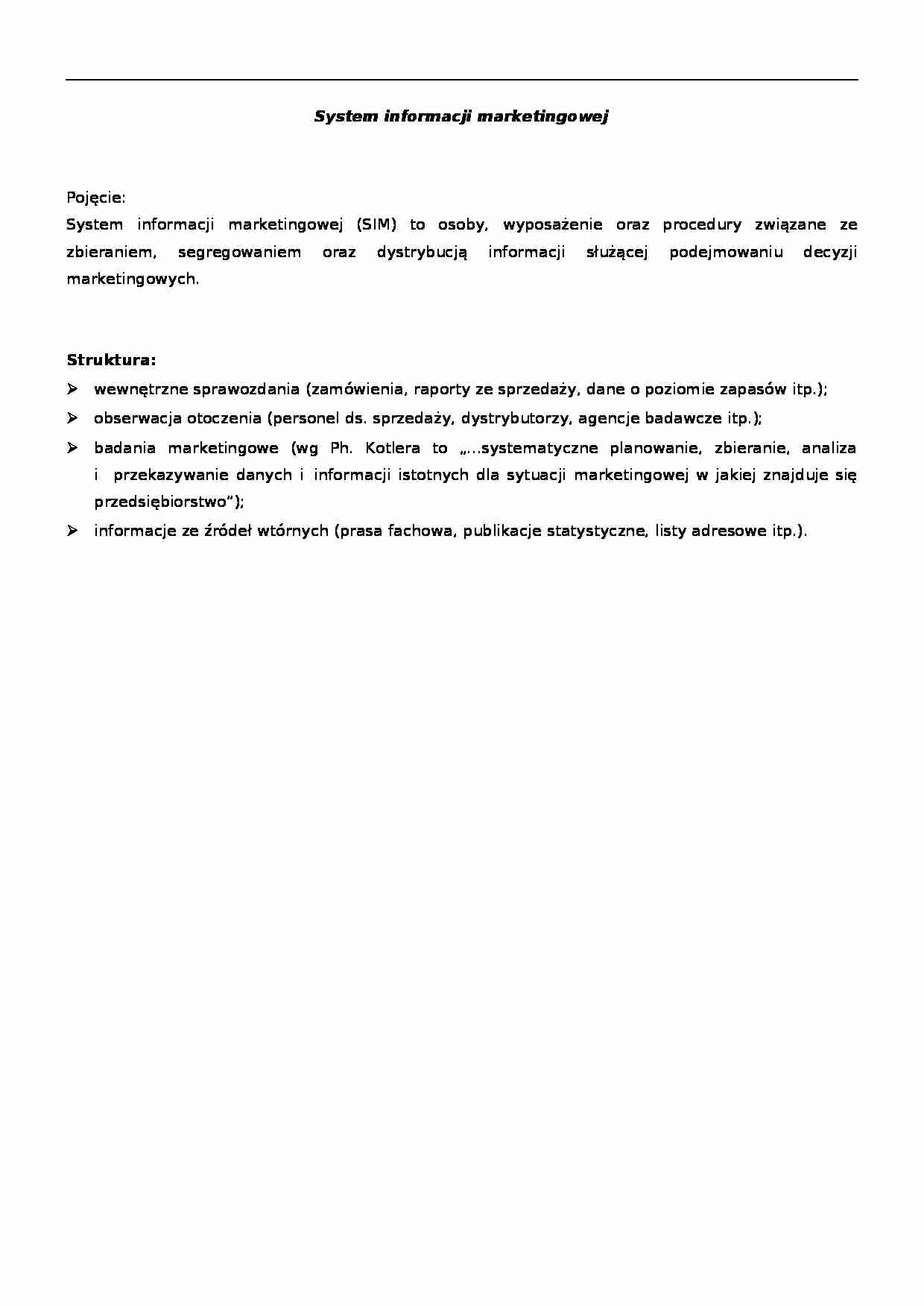 System informacji marketingowej - strona 1