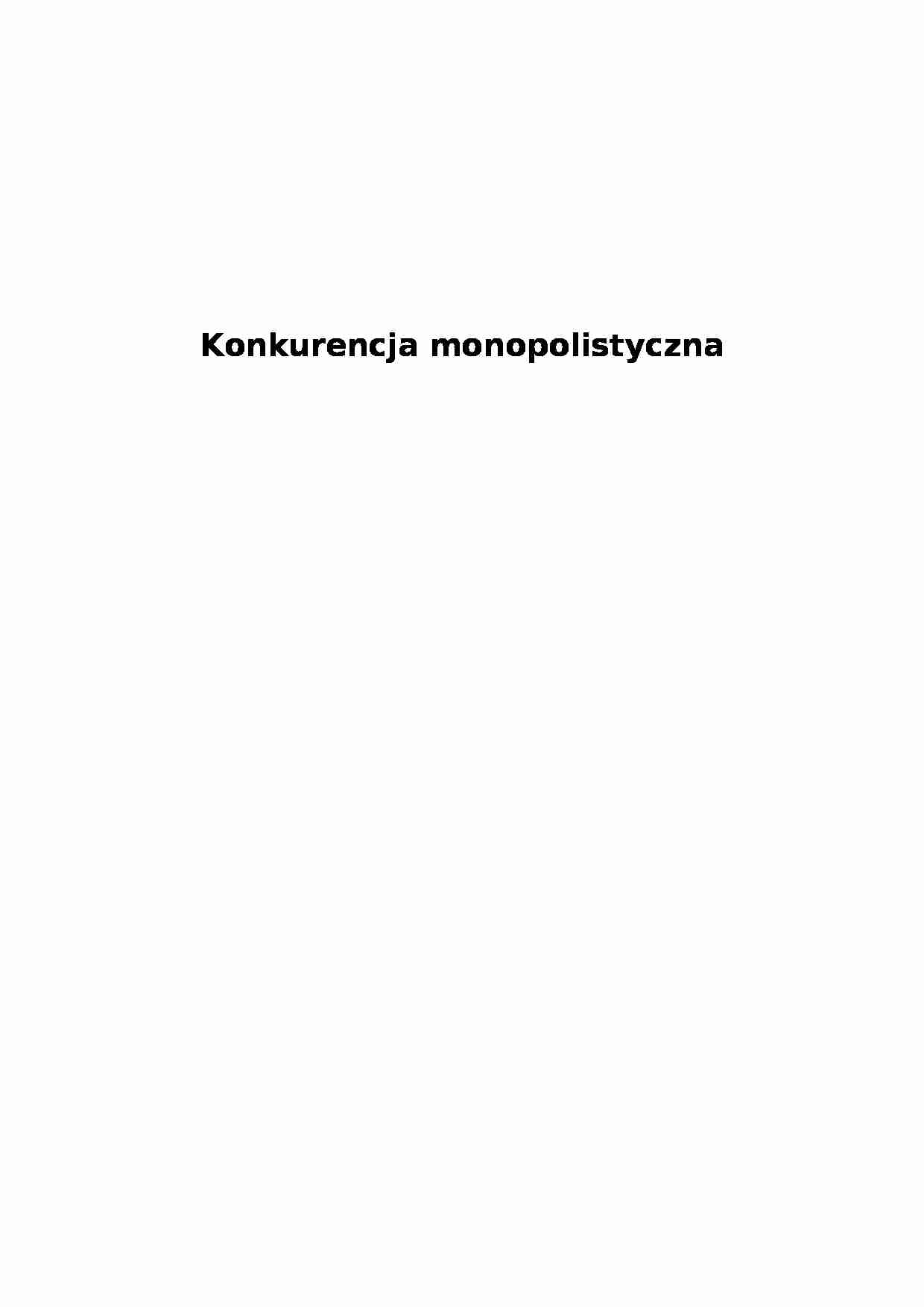 Konkurencja monopolistyczna - krzywe popytu - strona 1