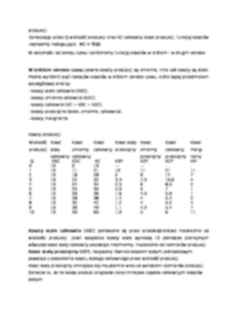 Koszty w mikroekonomii - Koszty rachunkowe - strona 3