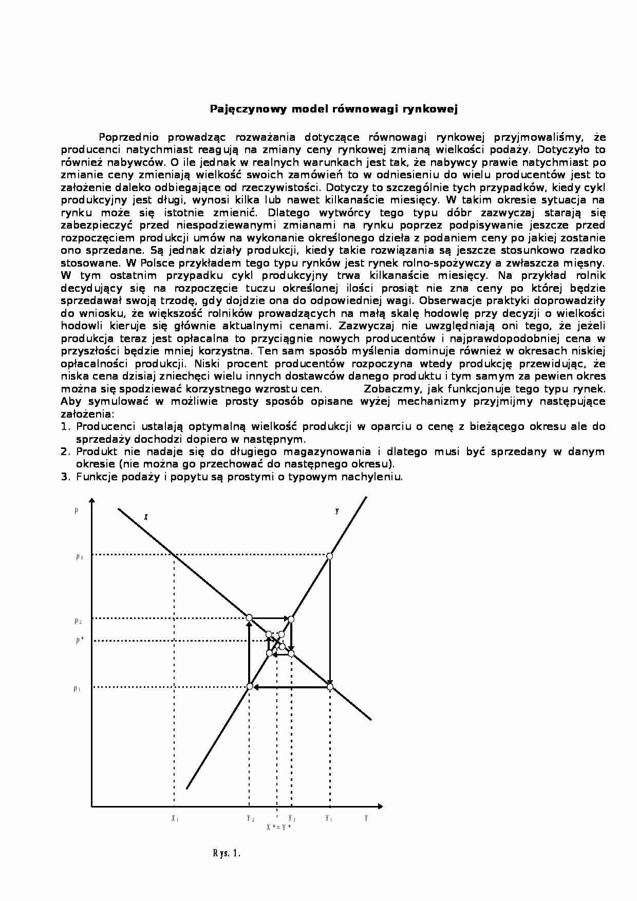Pajęczynowy model równowagi rynkowej - Produkcja - strona 1