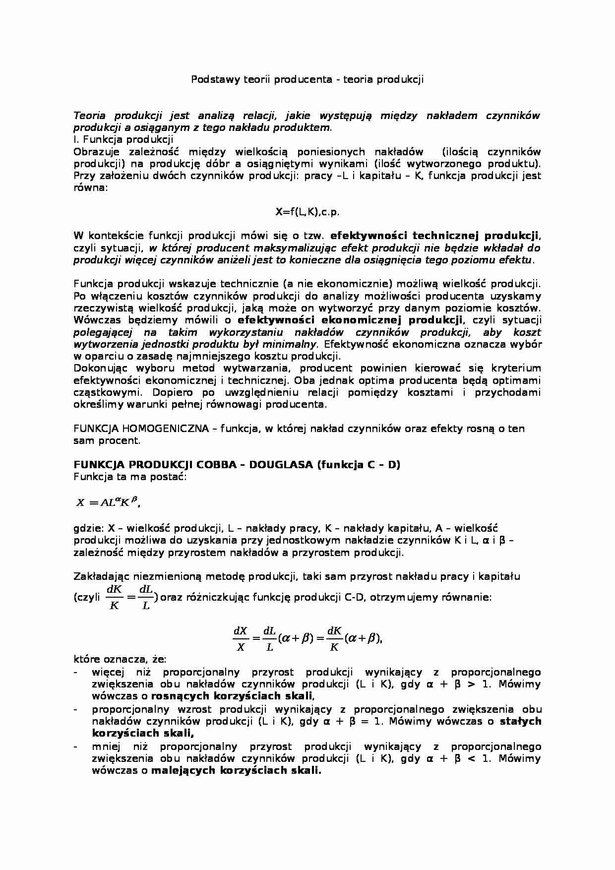 Teoria produkcji - strona 1