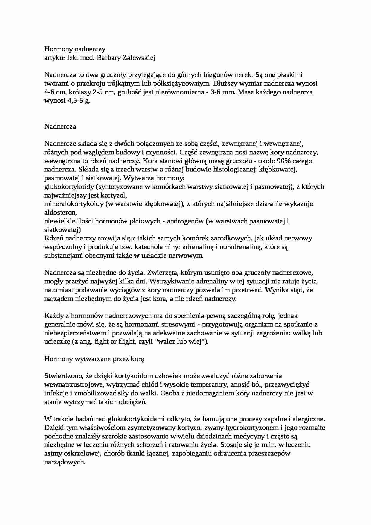 Hormony nadnerczy - strona 1