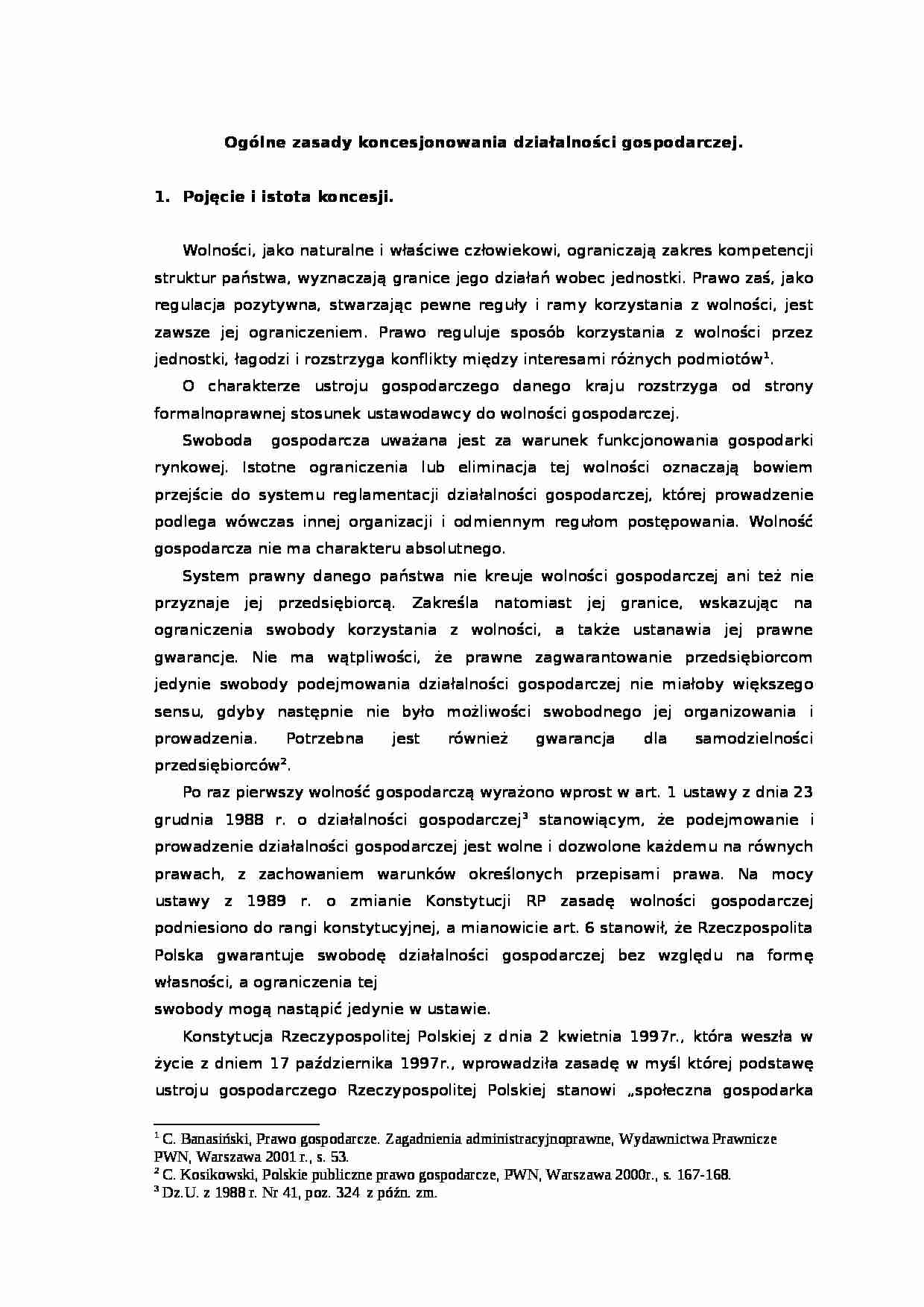 Koncesjonowanie działalności gospodarczej - Organ koncesyjny - strona 1
