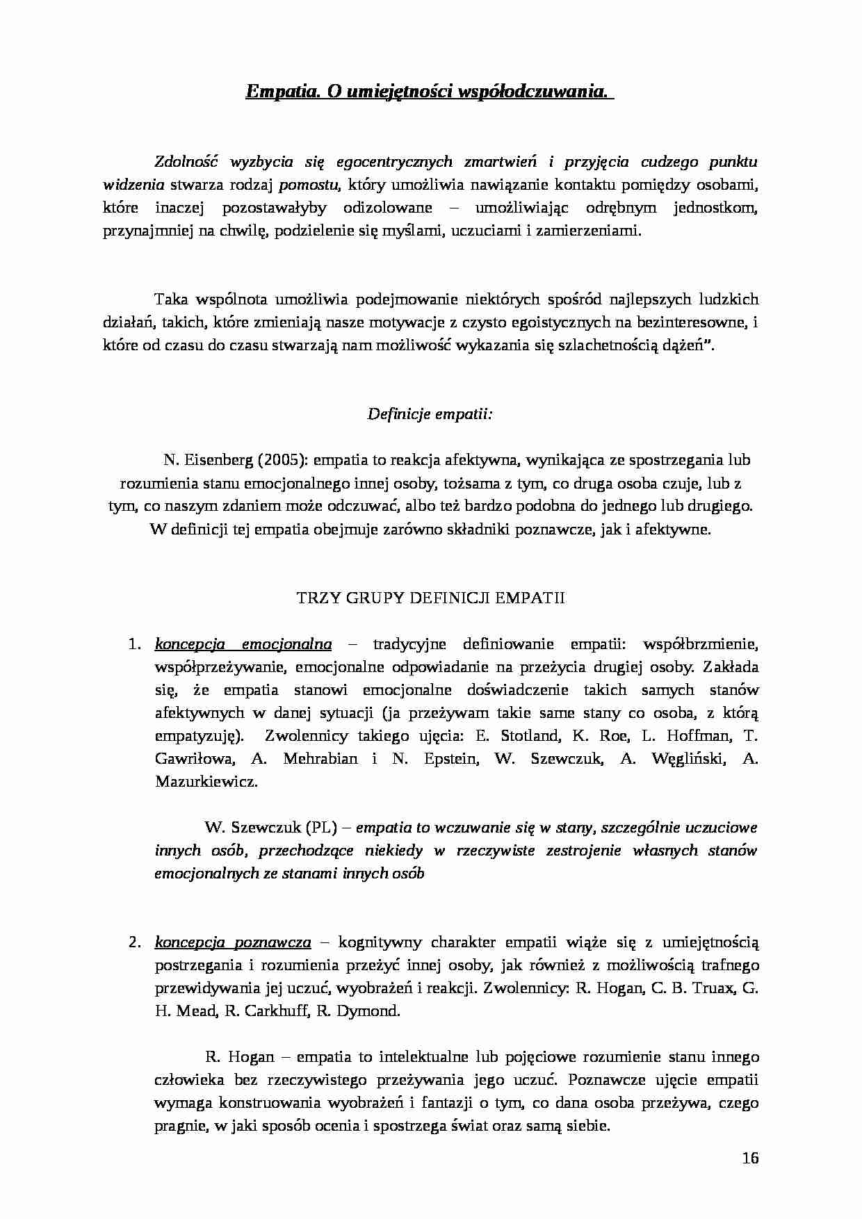 Empatia o umiejętności współczuwania - strona 1