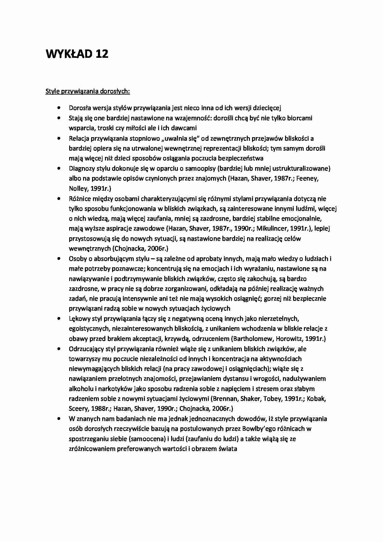 Style przywiązania dorosłych - strona 1