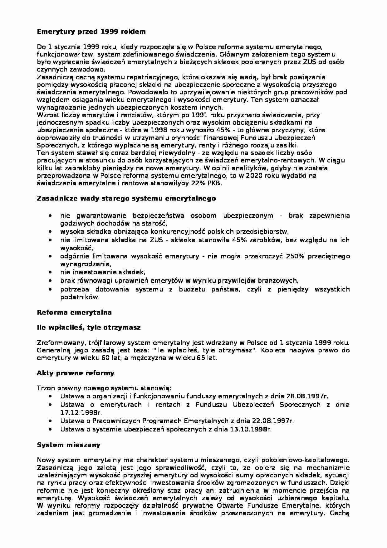 Reforma ubezpieczeń społecznych - Trzy filary - strona 1