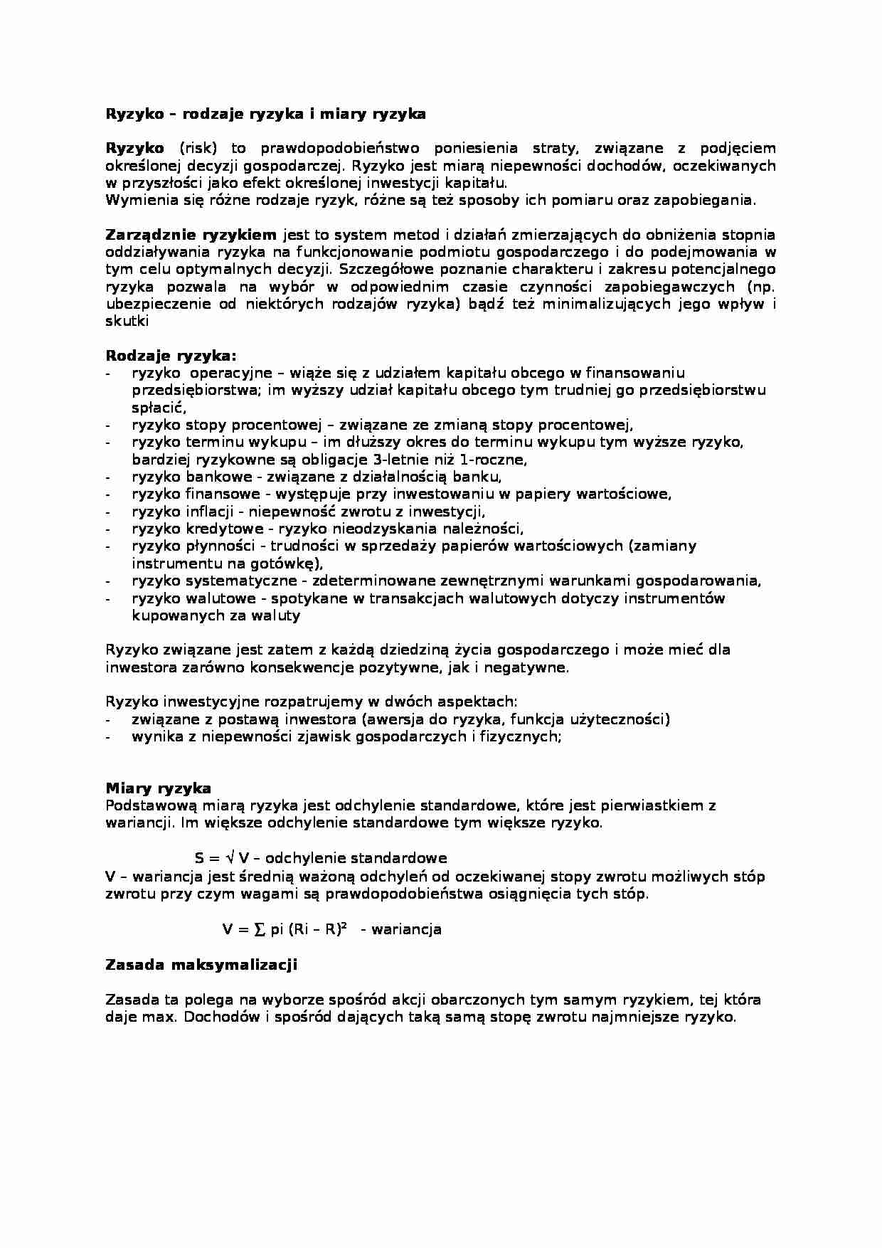Ryzyko - czym jest i jakie są jego rodzaje - Ryzyko walutowe - strona 1