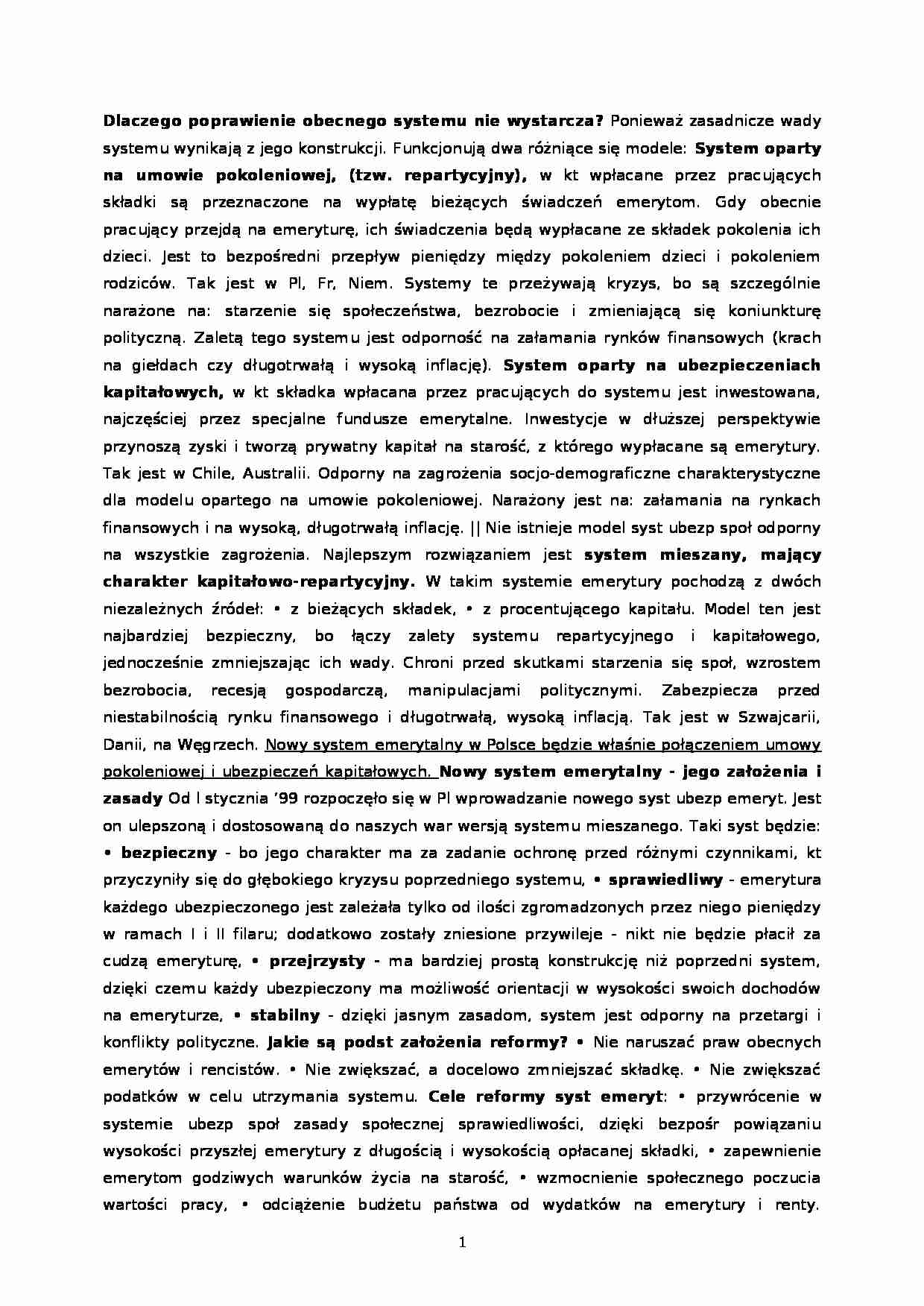 System emerytalny - strona 1