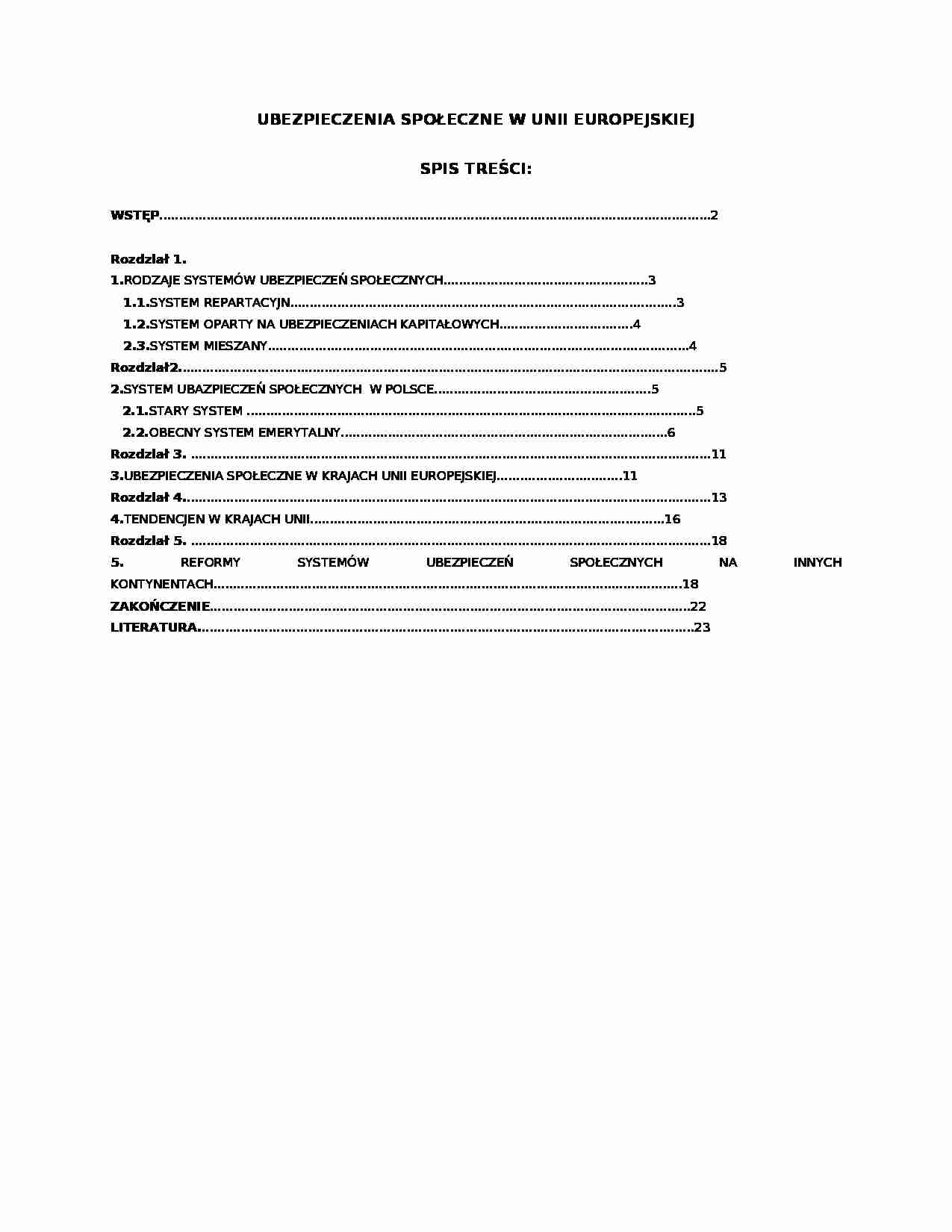 Ubezpieczenia społeczne w UE - strona 1