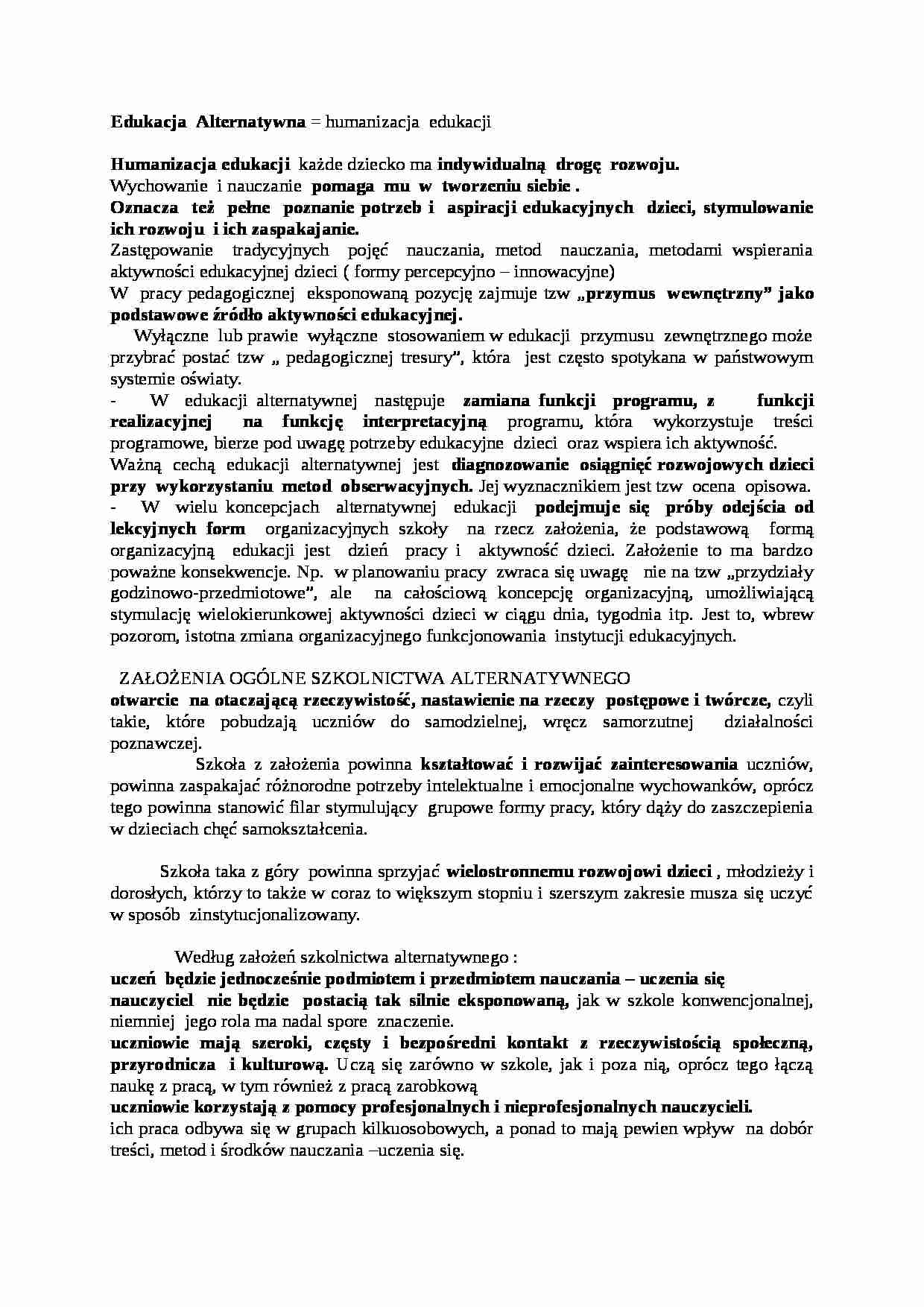 Edukacjia alternatywna - strona 1