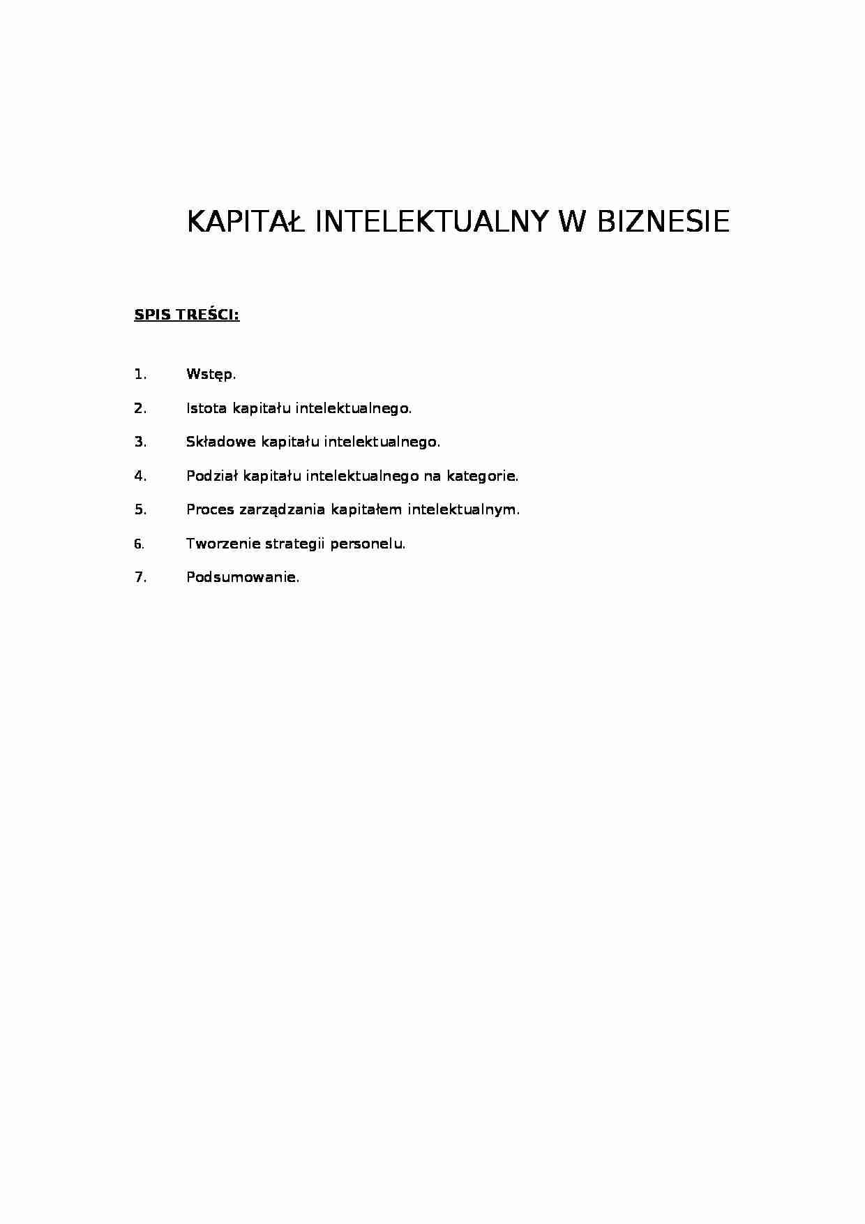 Kapitał intelektualny w biznesie - Księgowość - Kapitał ludzki - strona 1