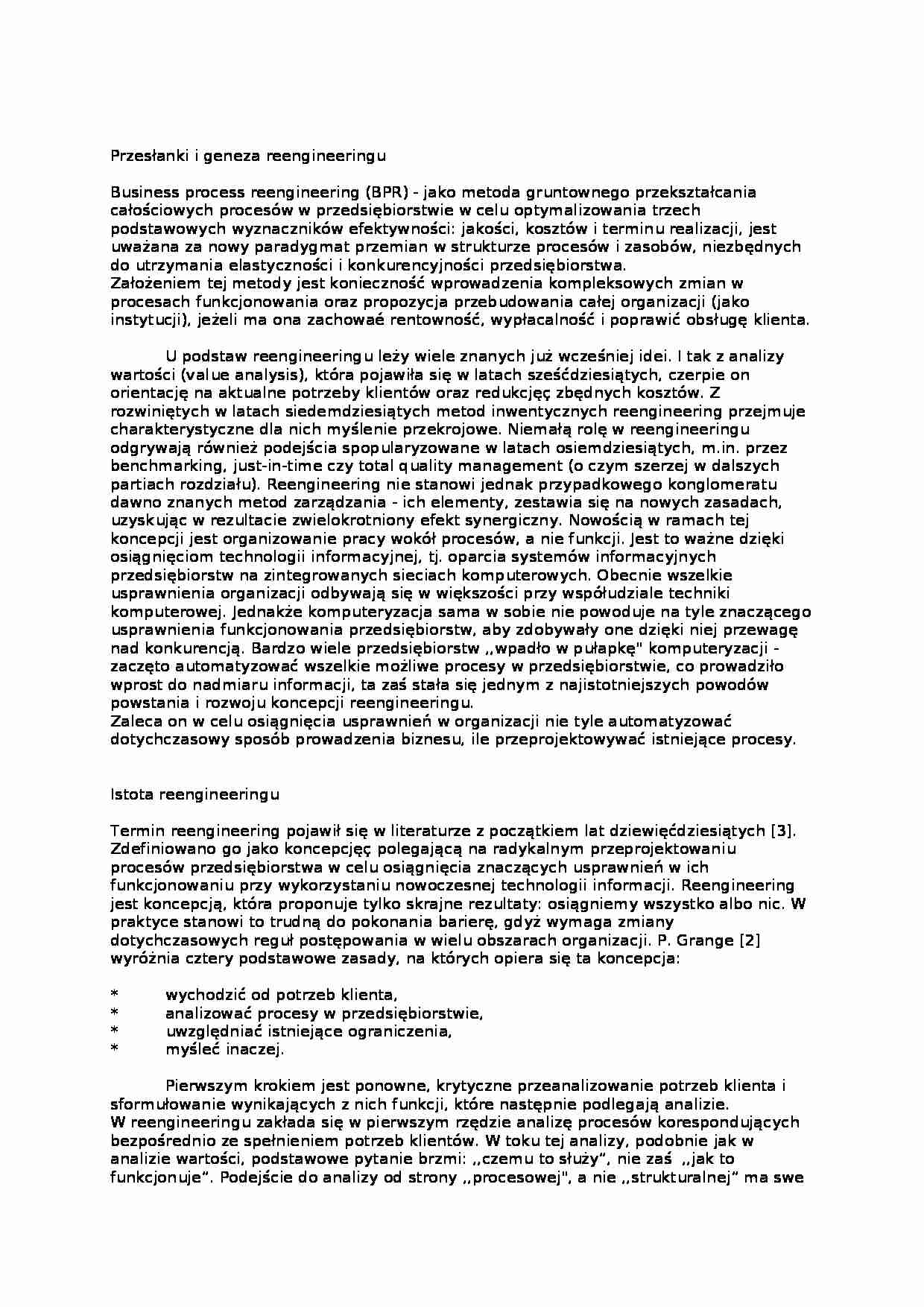 Reengineering-przesłanki i geneza - strona 1